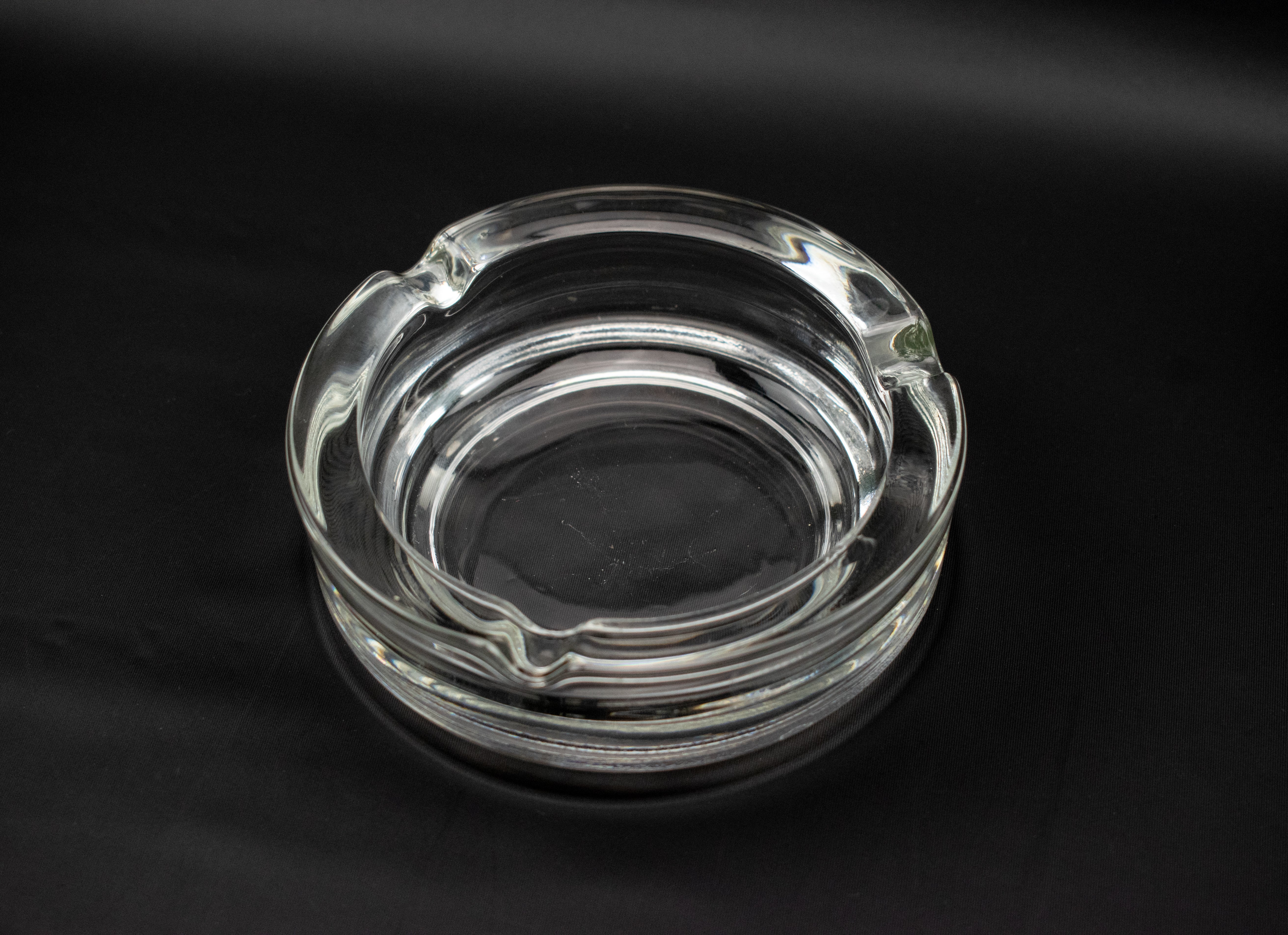 Vintage Ashtray Clear Glass used Ashtray 4 inch