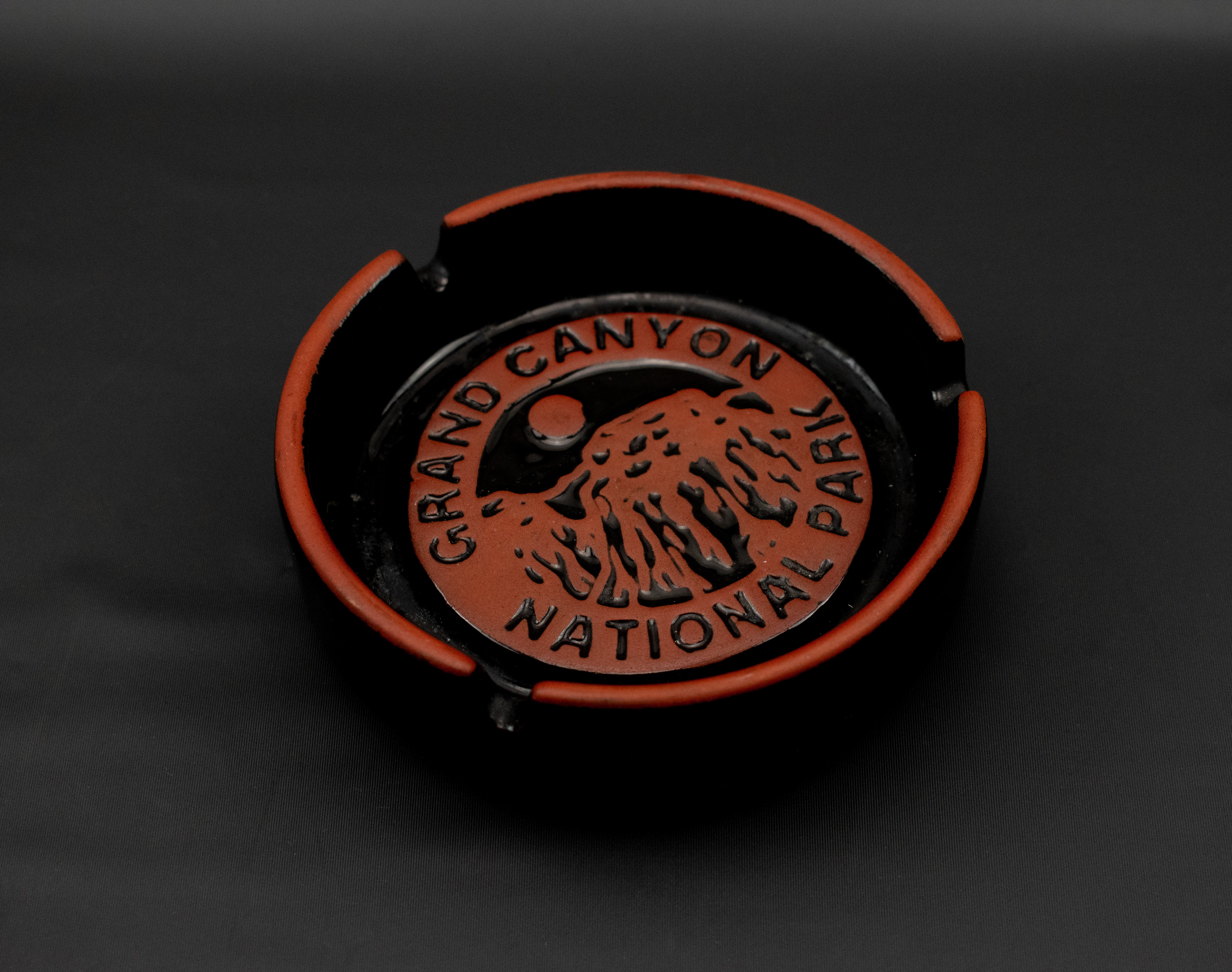 Grand Canyon National Park Ashtray Used 4 Inch Souvenir Brown Black