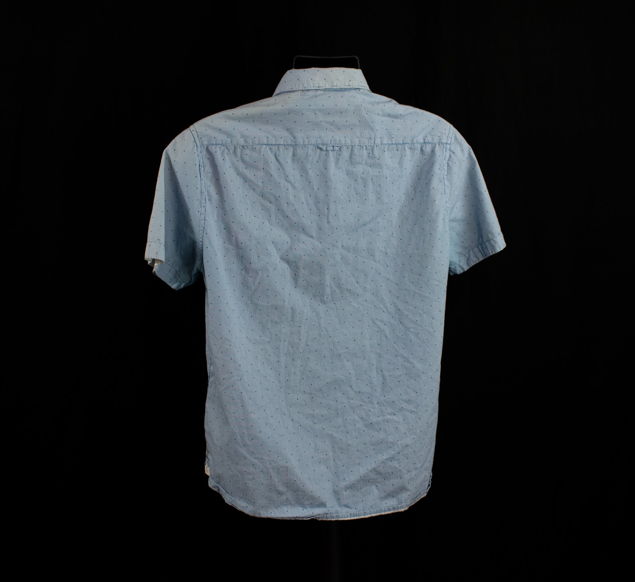 Cactus Man Dress Shirt Short Sleeve Mens Slim Fit Blue Large Button Up Shirt Rickey Singh