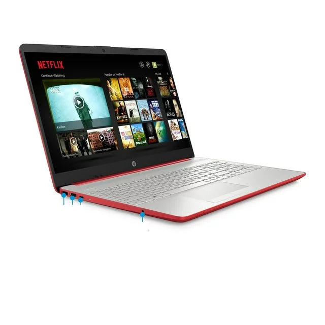 HP 15-DW0083 15.6" 4GB 128GB eMMC Pentium Silver N5000 1.1GHz Win10H, Scarlet Red