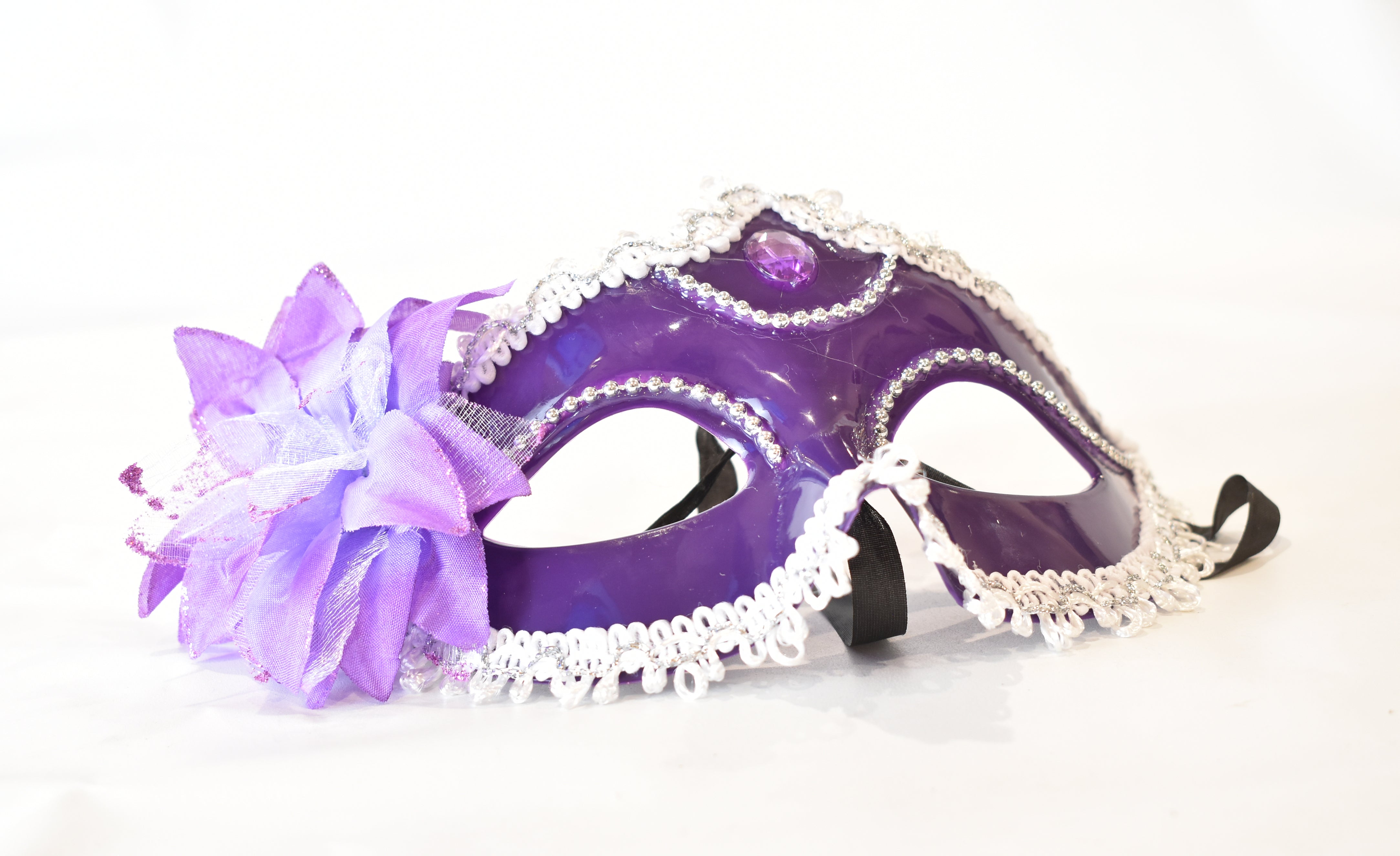 Mardi Gras Mask Purple Cos Play Dress Up Female Face Cover Eye Cover Mask NEW