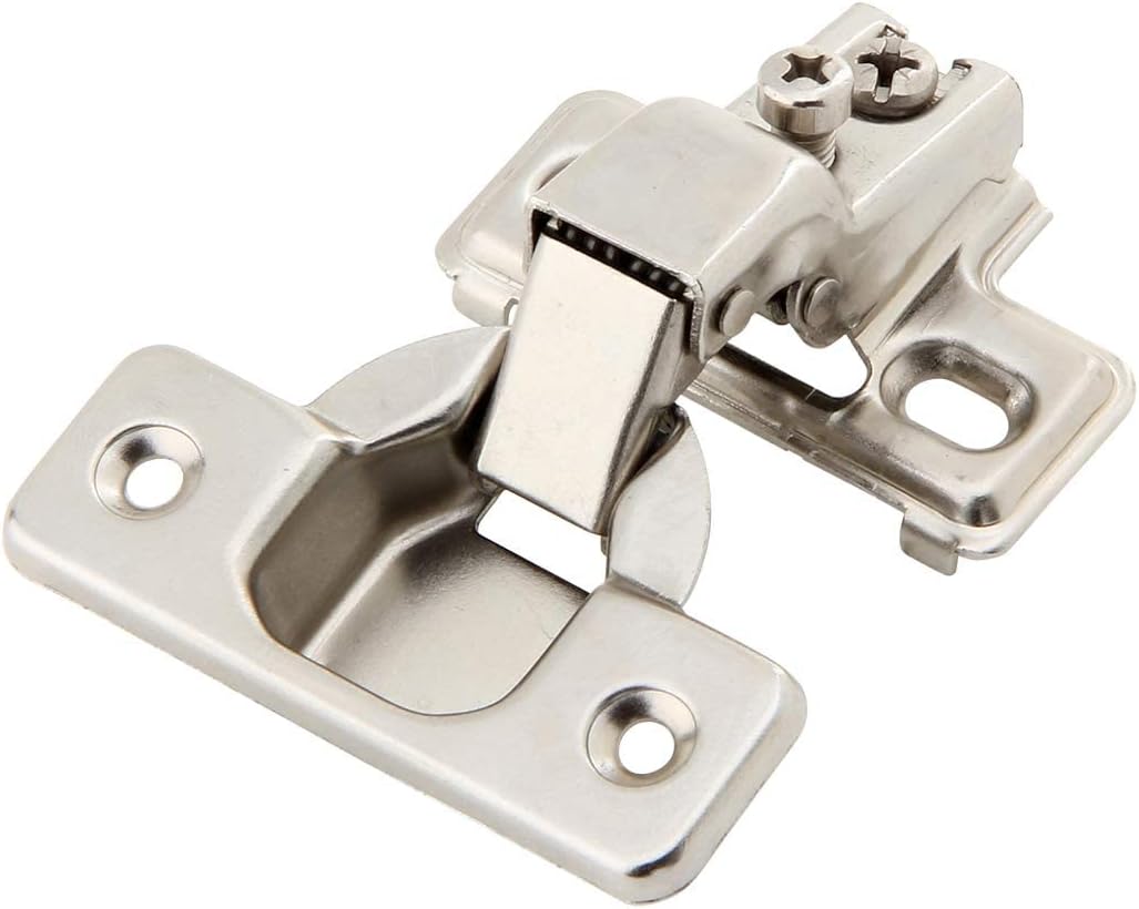 Nickel Overlay Self Closing Compact Concealed Hinge For Framed Cabinet Hinges (6 Pack)