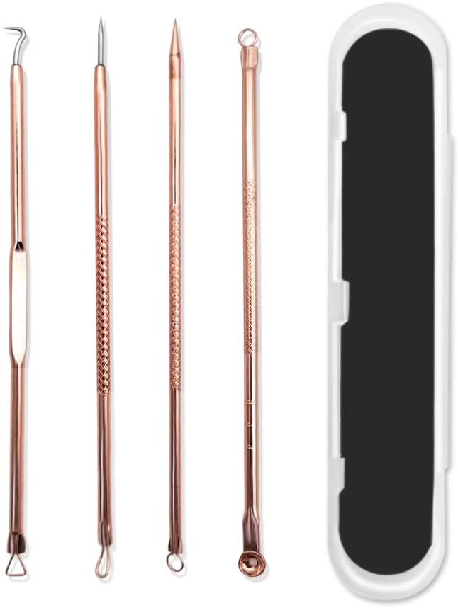 Stainless Steel Rose Gold Blackhead Needle Kit Acne Extractor Remover Tool Set