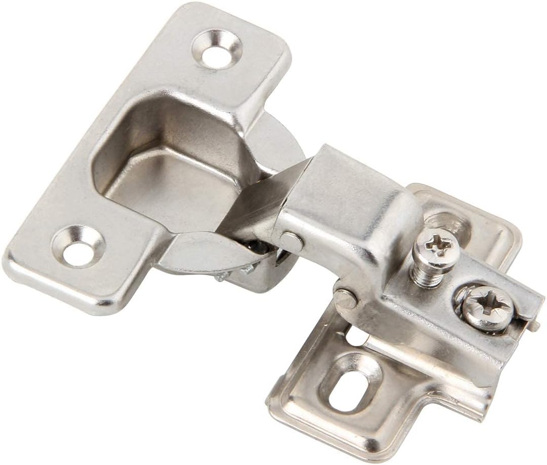 Nickel Overlay Self Closing Compact Concealed Hinge For Framed Cabinet Hinges (6 Pack)
