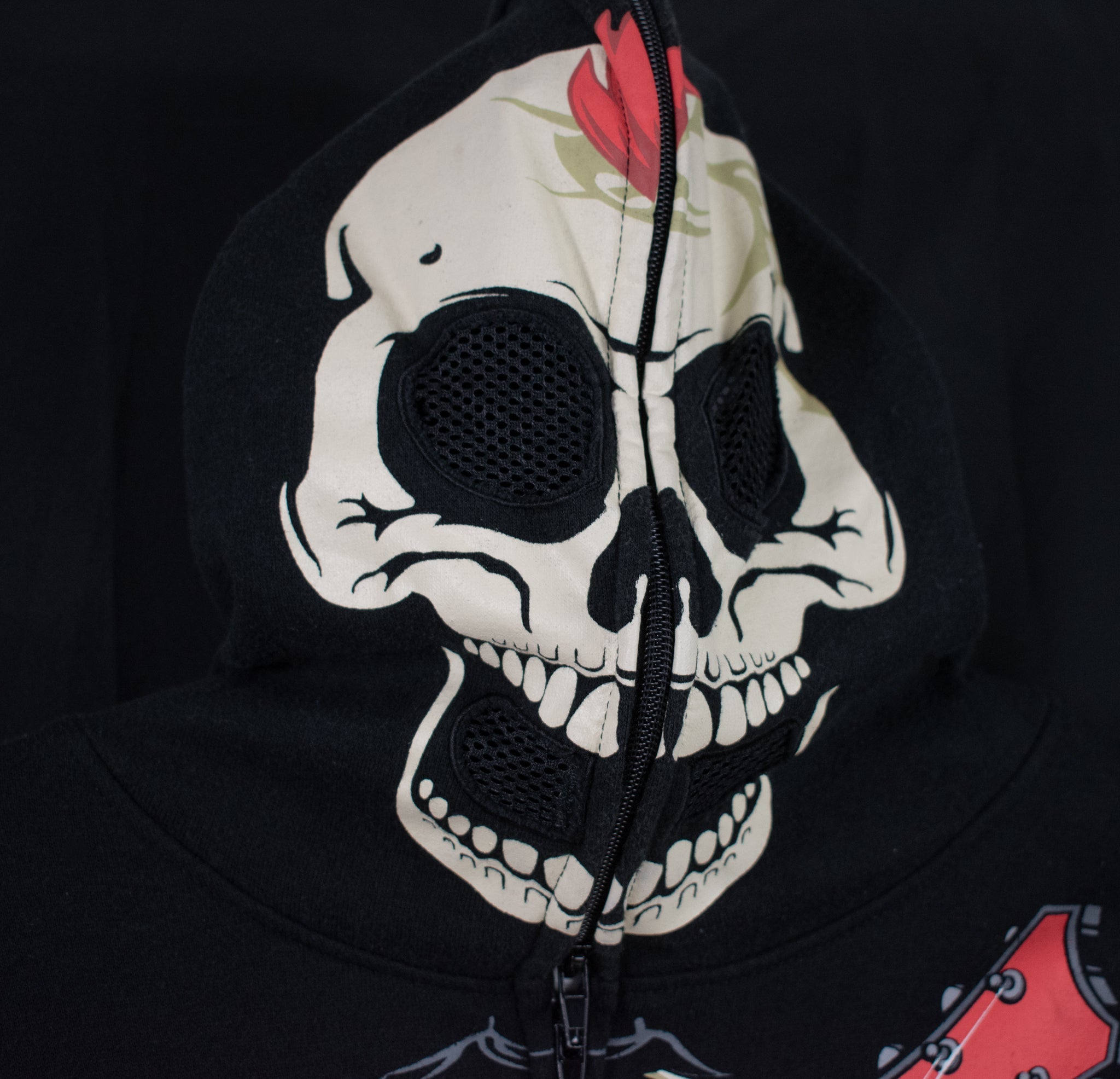 Skull Hoodie Pullover Mask Kids Sweatshirt Black Skeleton Sweater Four Seasons Design Medium