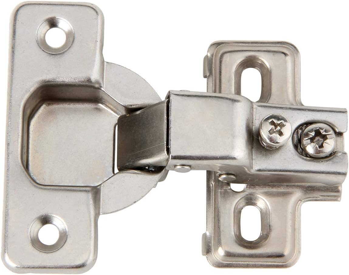 Nickel Overlay Self Closing Compact Concealed Hinge For Framed Cabinet Hinges (6 Pack)