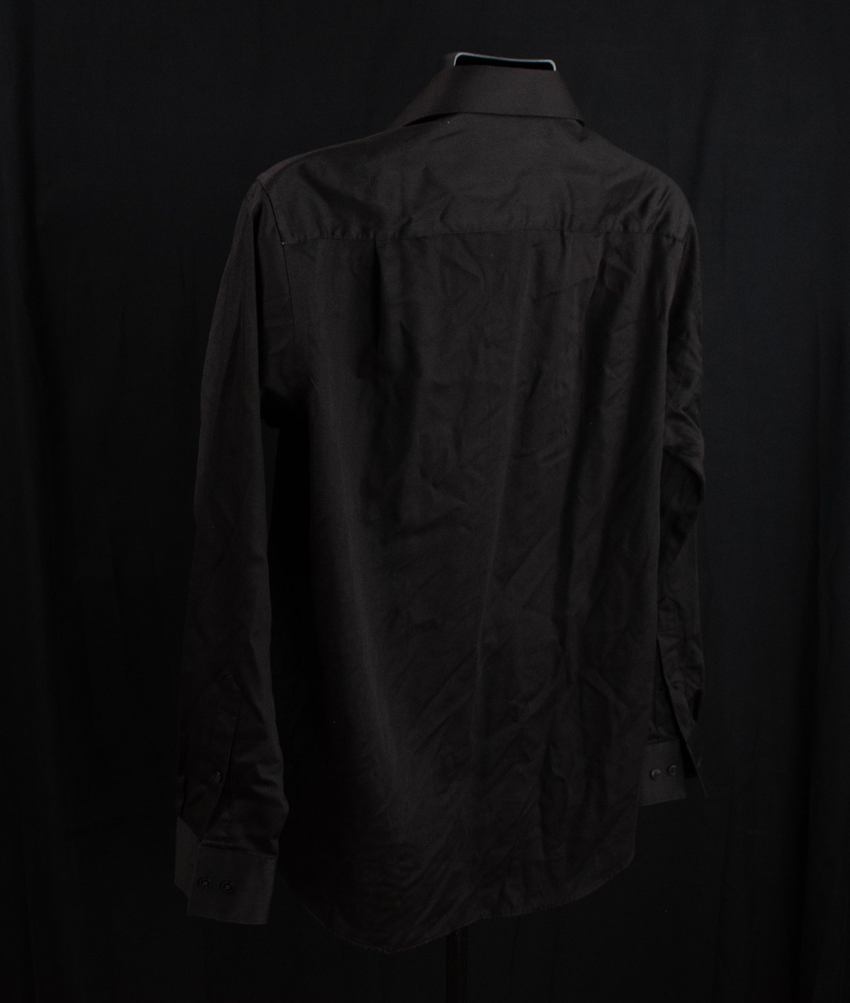 Geoffrey Beene Classic Fit Long Sleeve Dress Shirt Black Adult Mens 15-1/2 34-35 Button Up