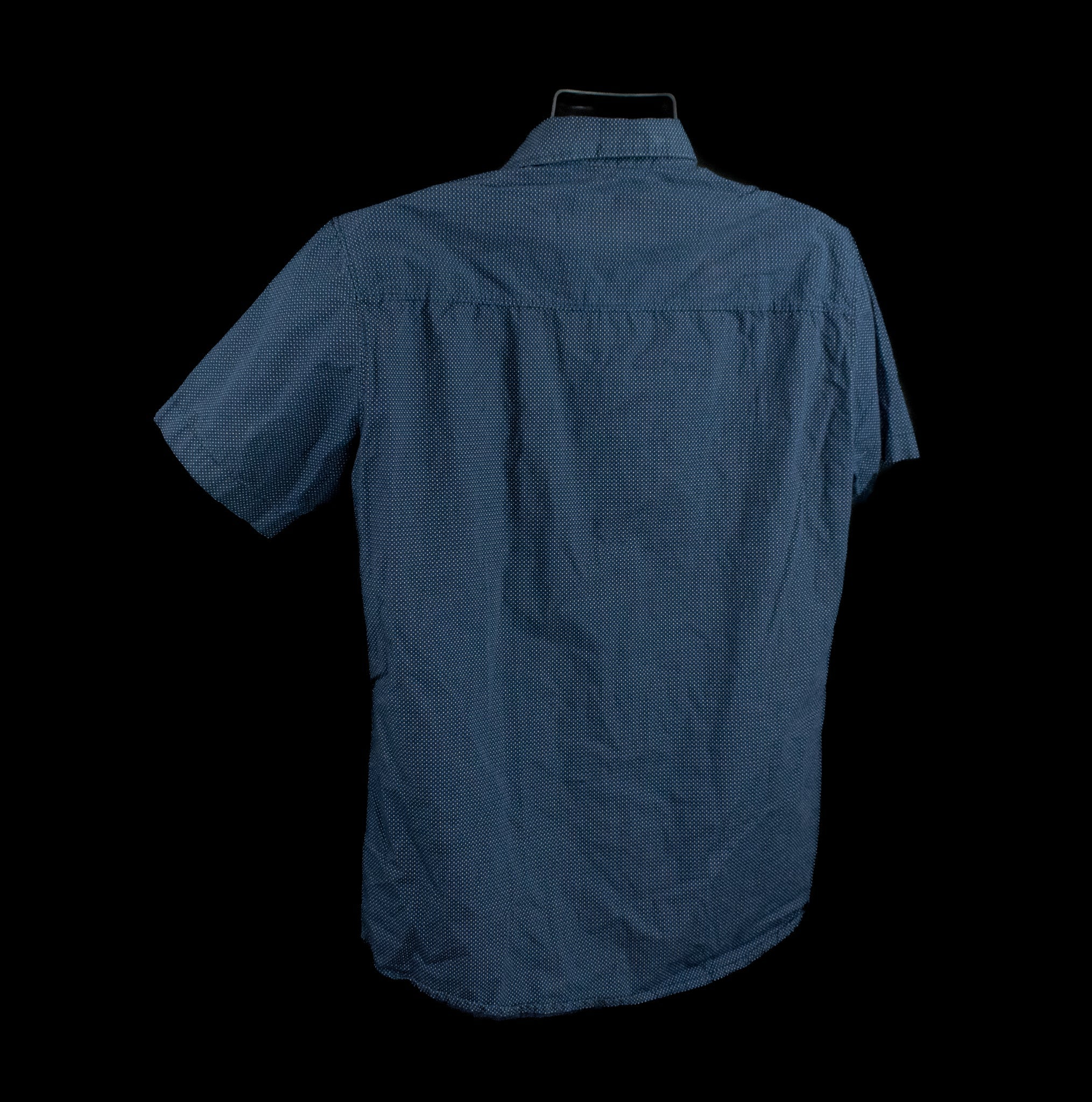 Monument Dress Shirt Short Sleeve Mens Slim Fit Blue X-Large Button Up Collar Shirt
