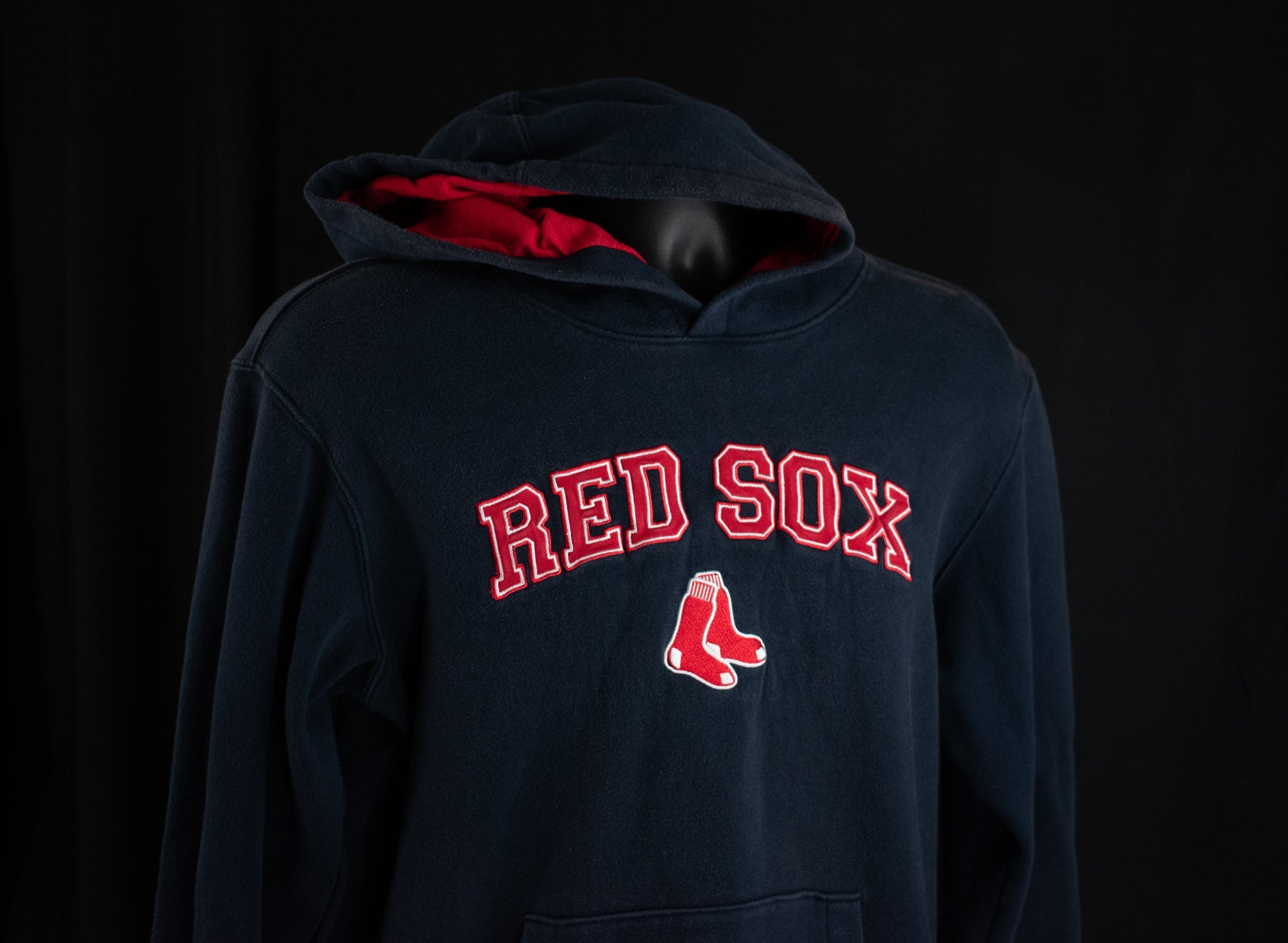 Majestic Blue Pullover Sweatshirt Hoodie Boston Red Sox MLB Small