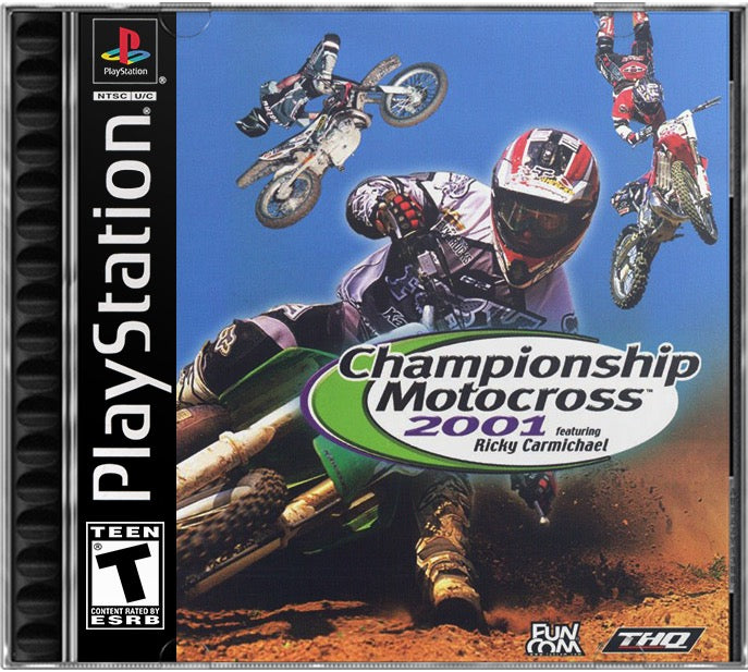 Championship Motocross 2001 featuring Ricky Carmichael PS1 Sony Playstation 1 Used Video Game