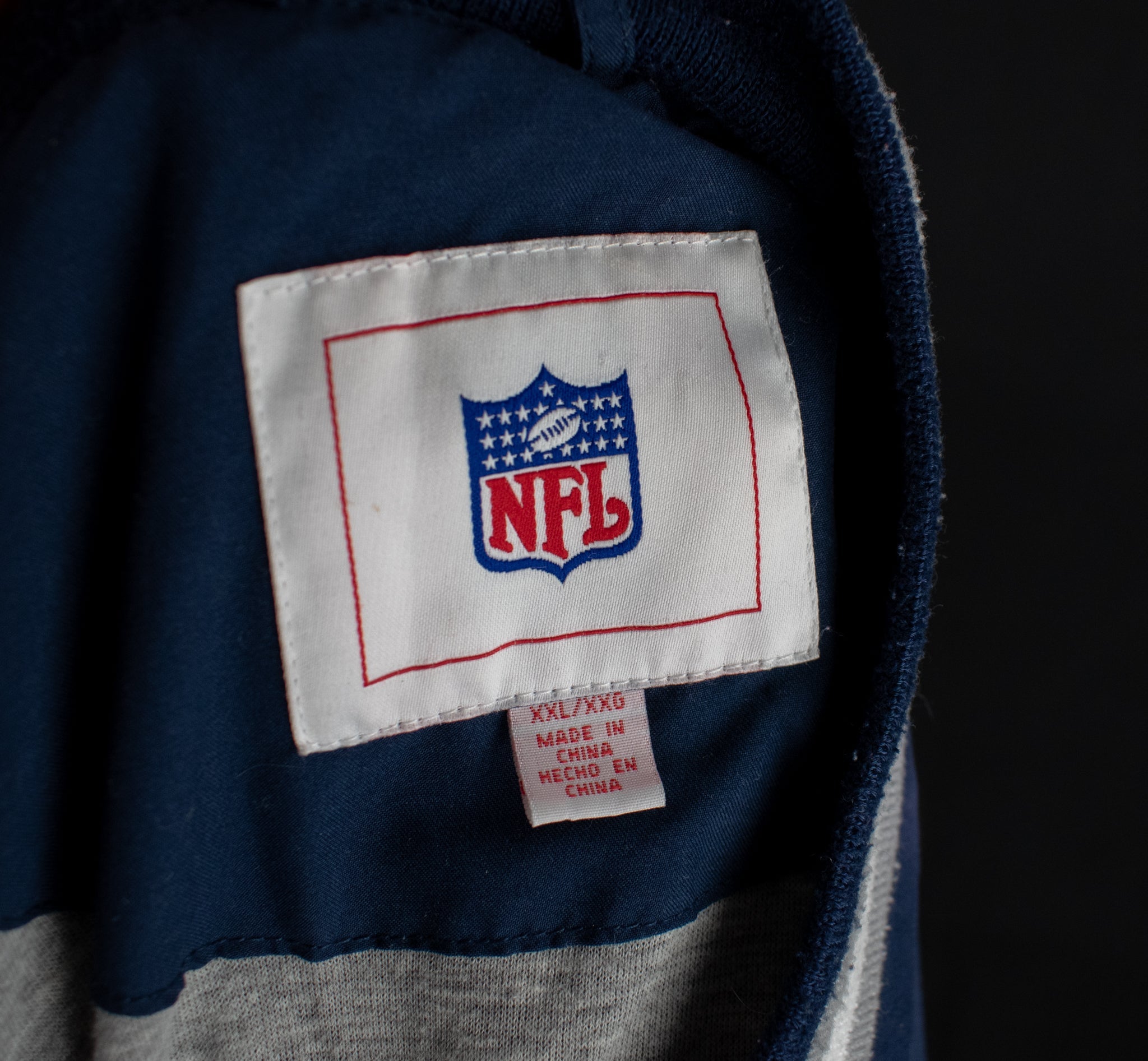 New England Patriots Adult Pullover Windbreaker Jacket Blue NFL Authentic XXL