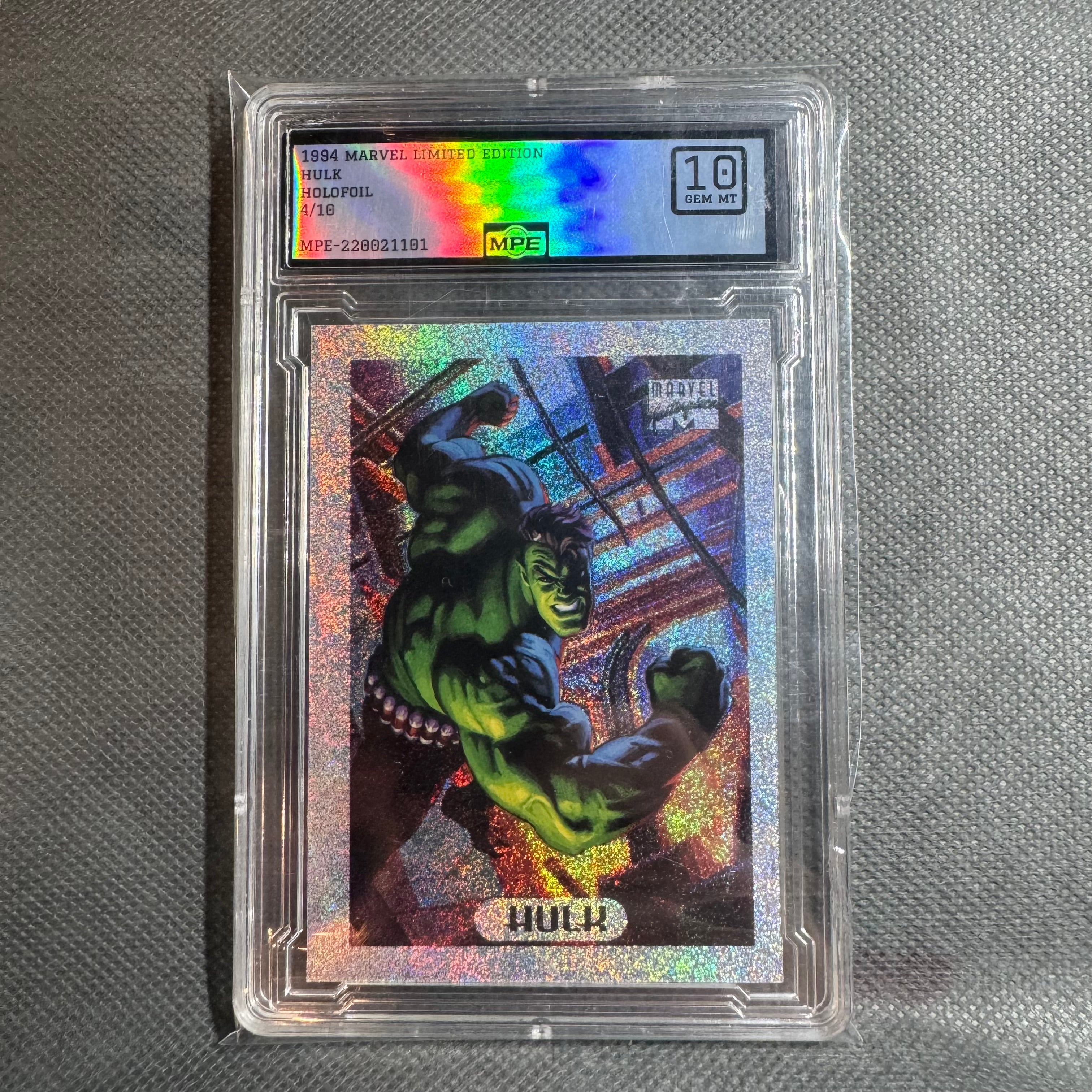1994 marvel masterpieces gem mint 10 hulk