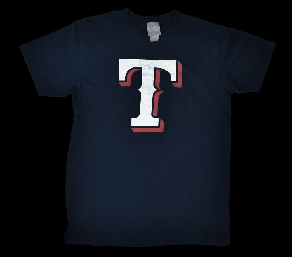 Texas Rangers Mens Baseball T-Shirt Used Medium Authentic MLB Adult Vintage Black
