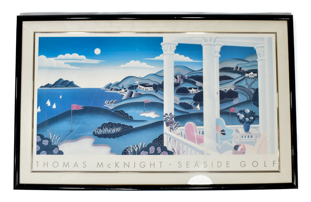 Seaside Golf Thomas McKnight Vintage Framed 26x42 Used Large Framed