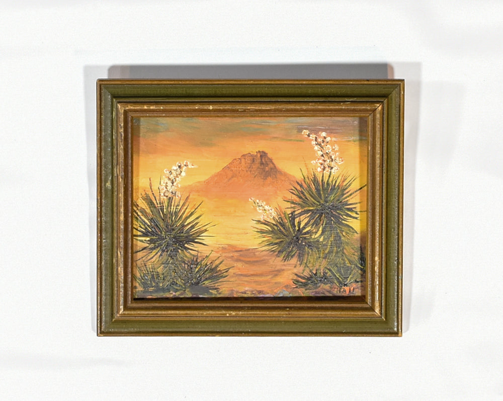Mini Canvas Art Original Hand Painted Canvas Art 5 x 6 Wood Framed Sierra