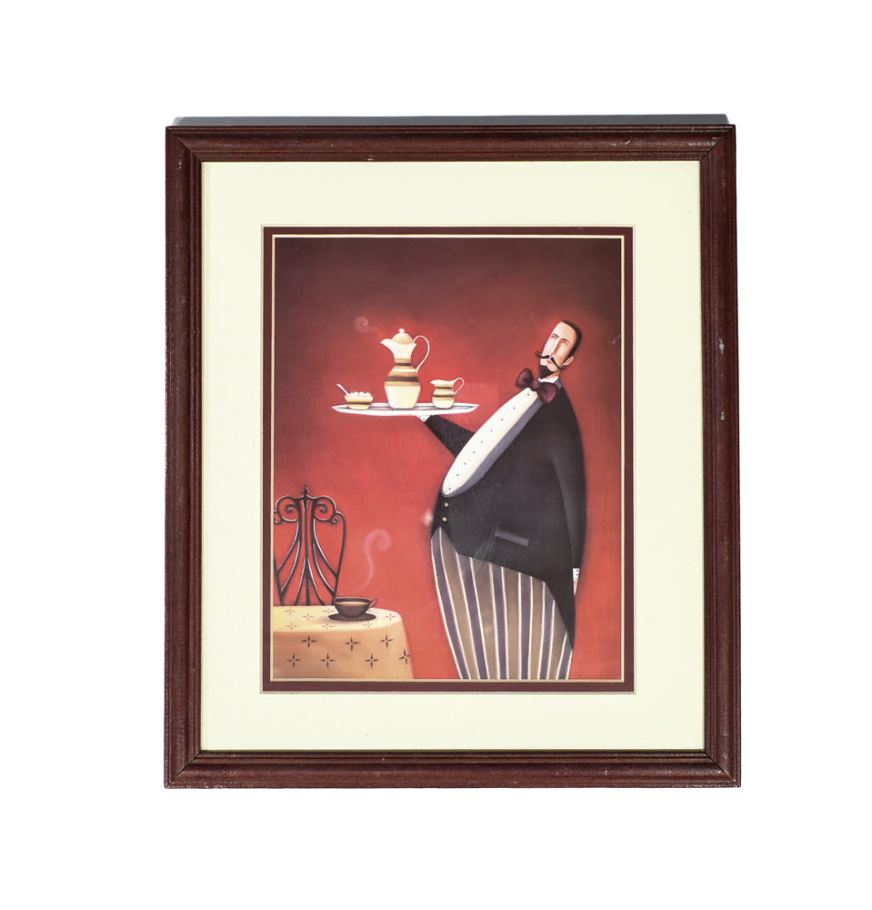 J Parry Cafe Creme Framed Fine Arts Print Work Matte Red Coffee Wall Decor