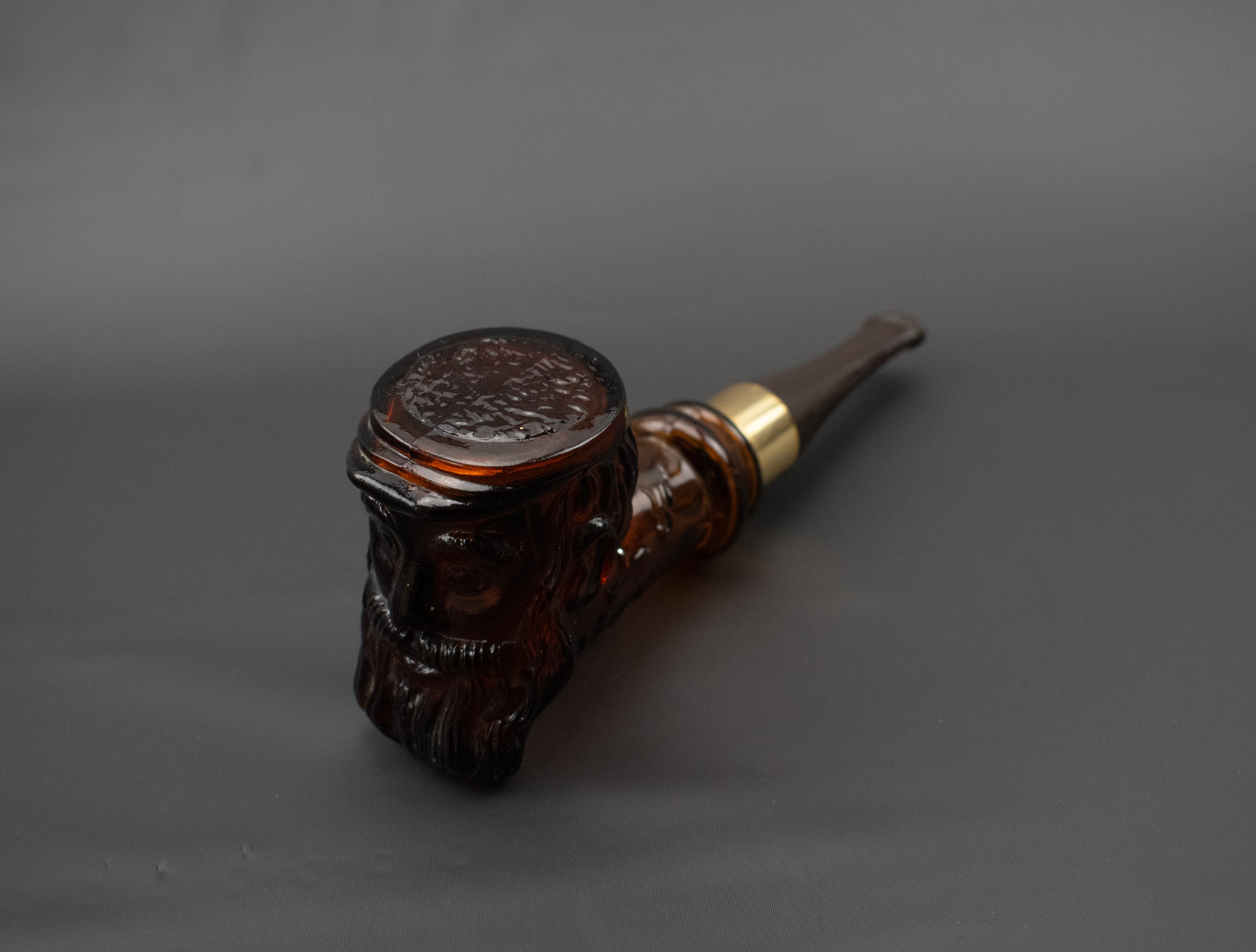 Avon Bottle Brown Glass Pipe Used Deep Woods After Shave 3Fl. Oz