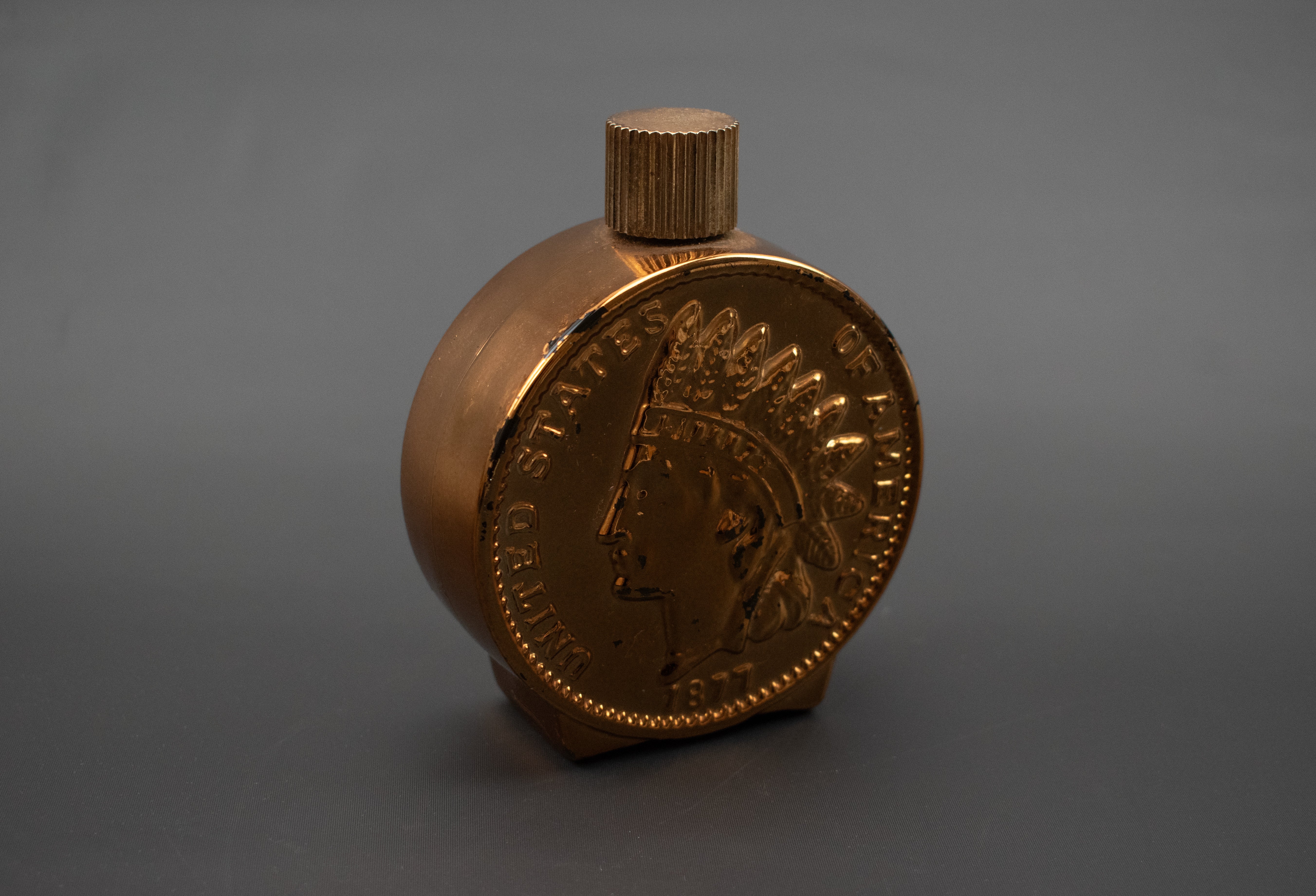 Avon Bottle Tribute After Shave 4FL. oz One Cent Penny Indian Head 1877 Used