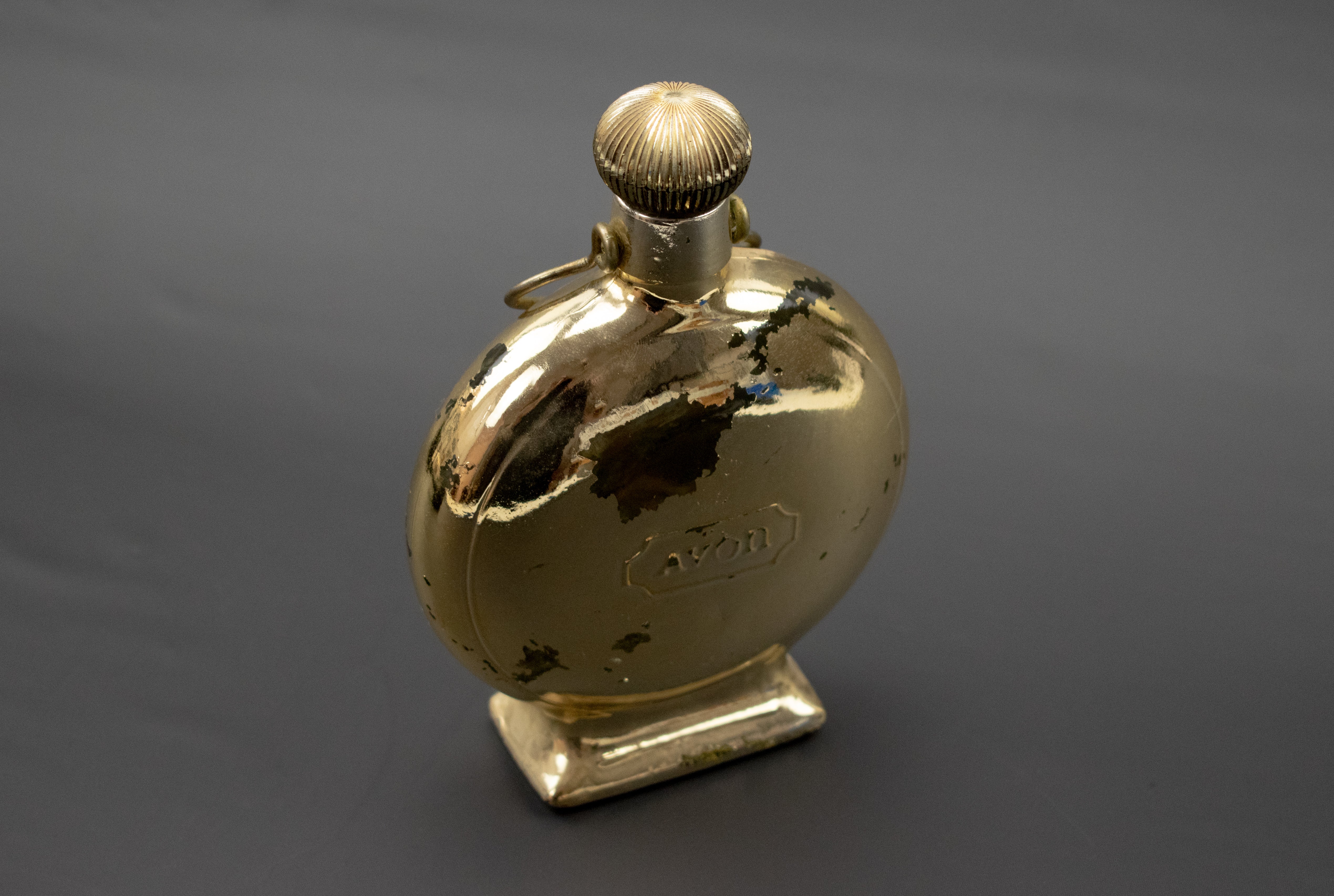 Avon Bottle Spicy After Shave Lotion 6FL.oz Gold Clock Bottle