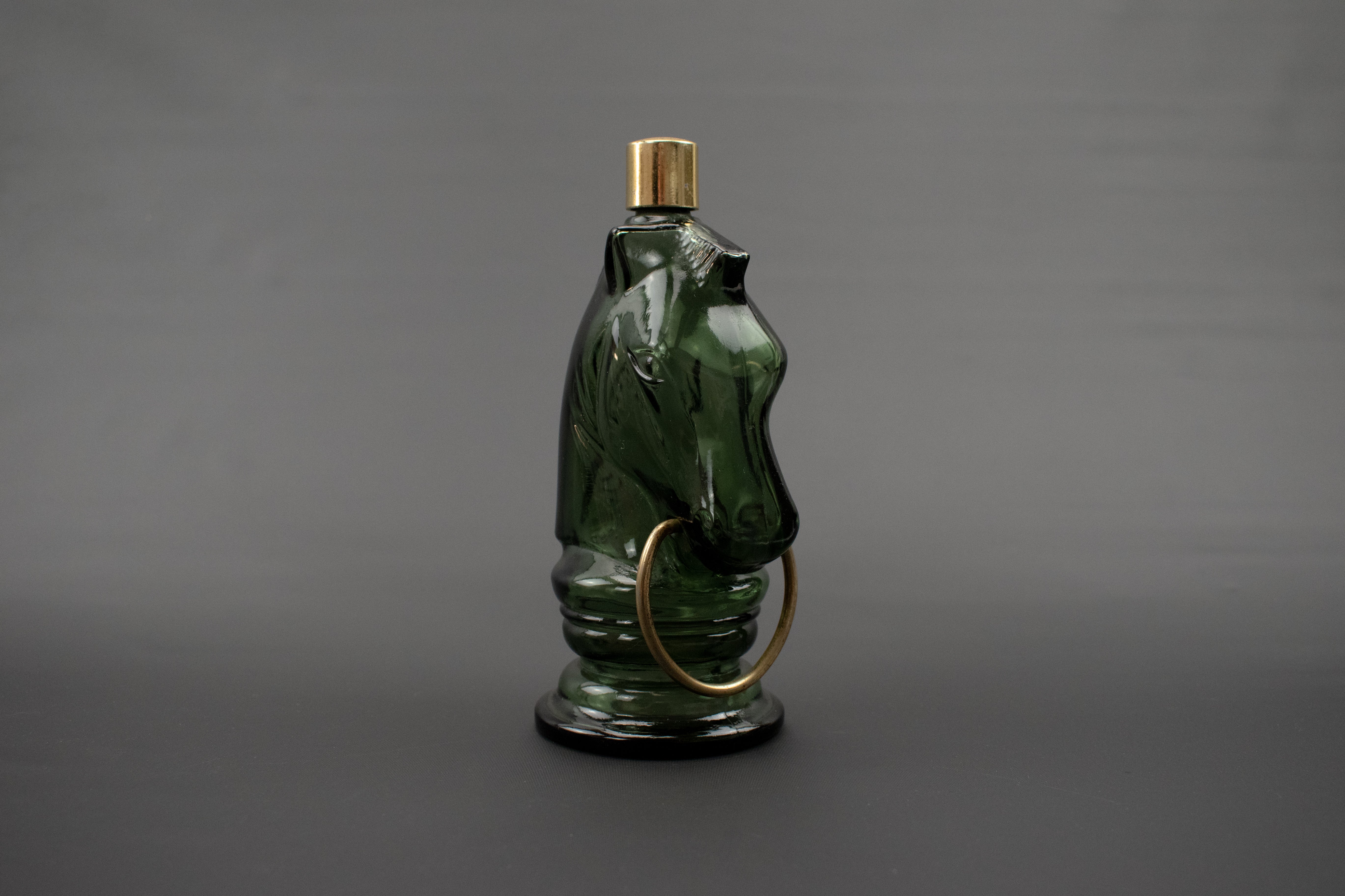 Avon Bottle Used Green Glass Horse Bottle