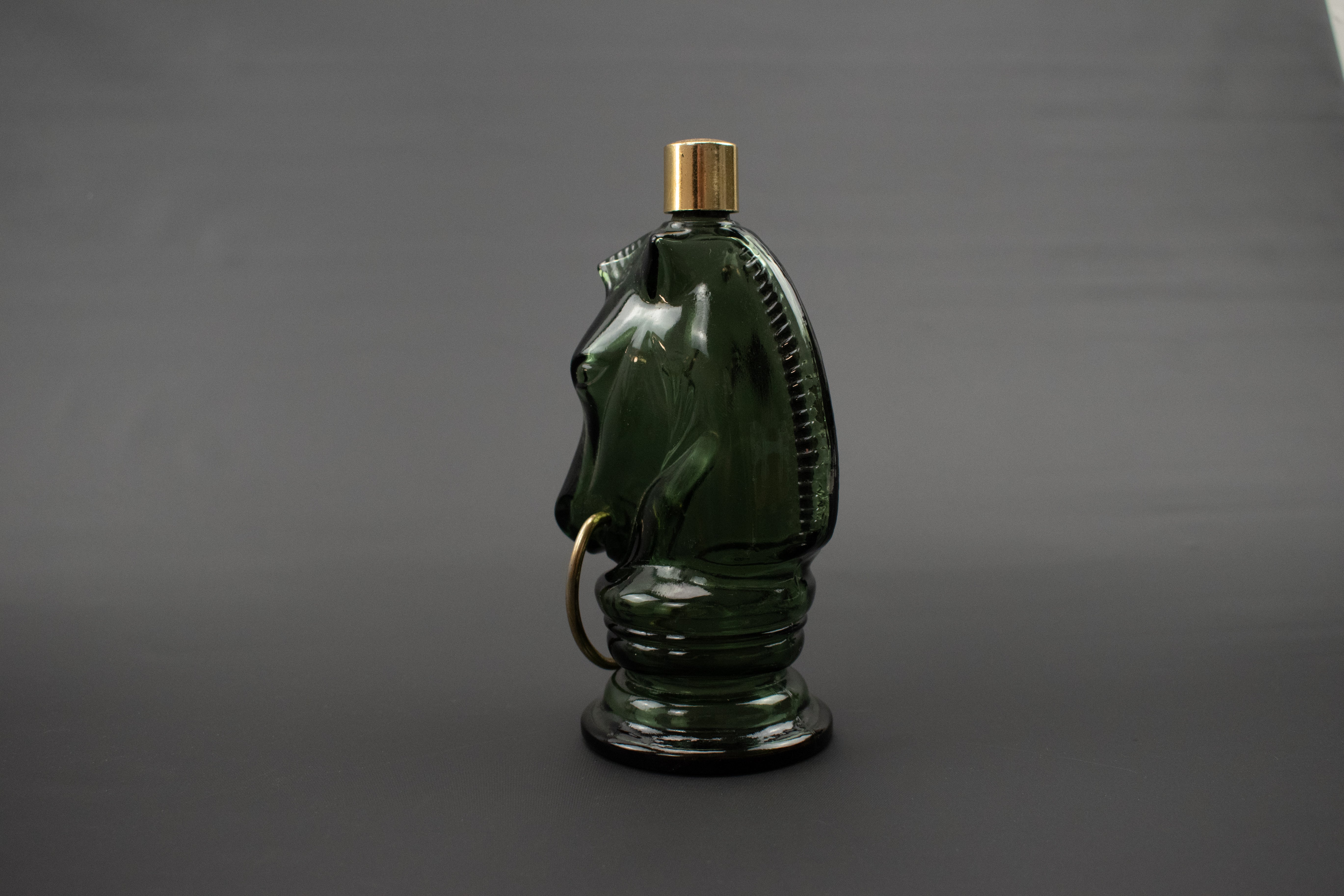 Avon Bottle Used Green Glass Horse Bottle