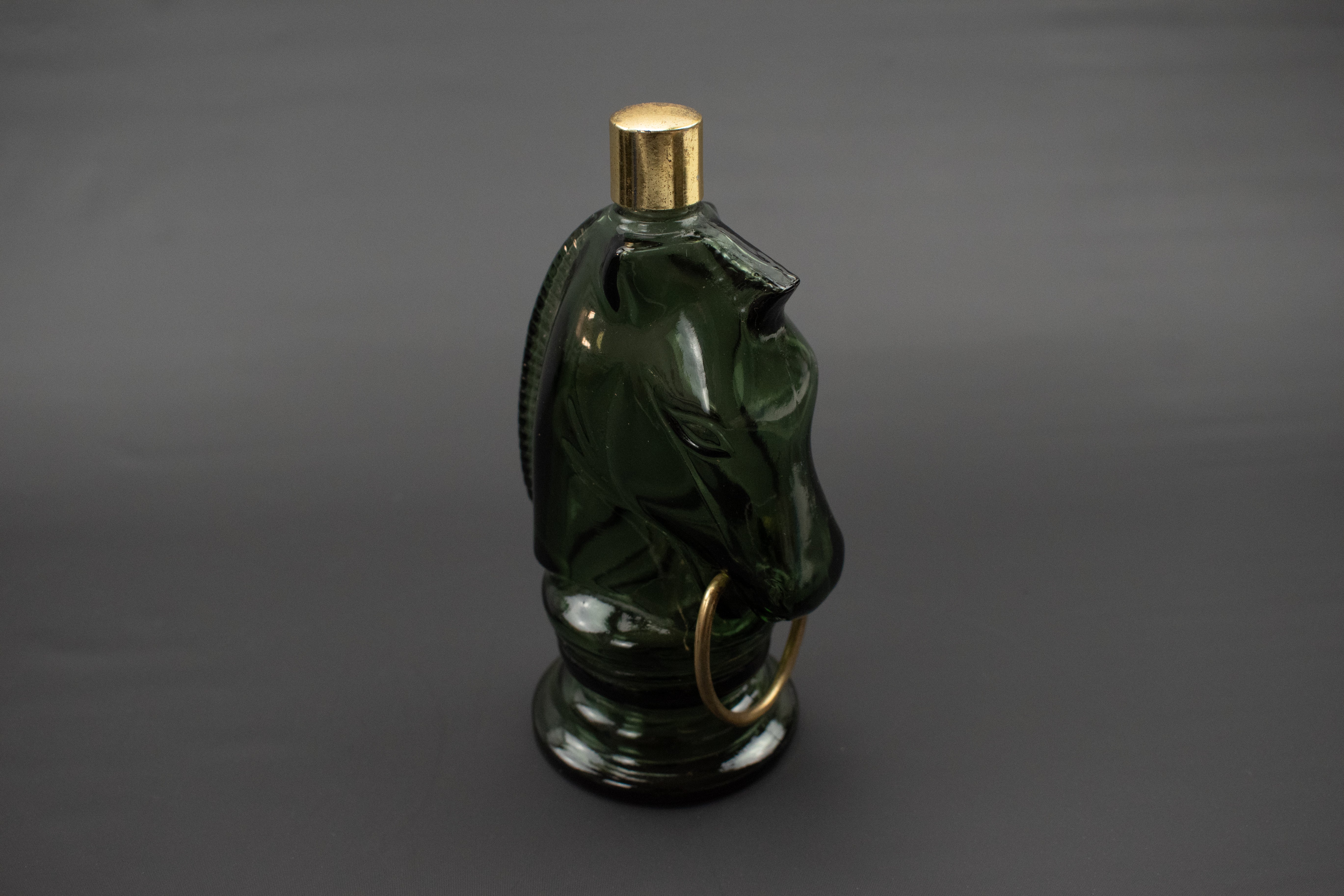 Avon Bottle Used Green Glass Horse Bottle