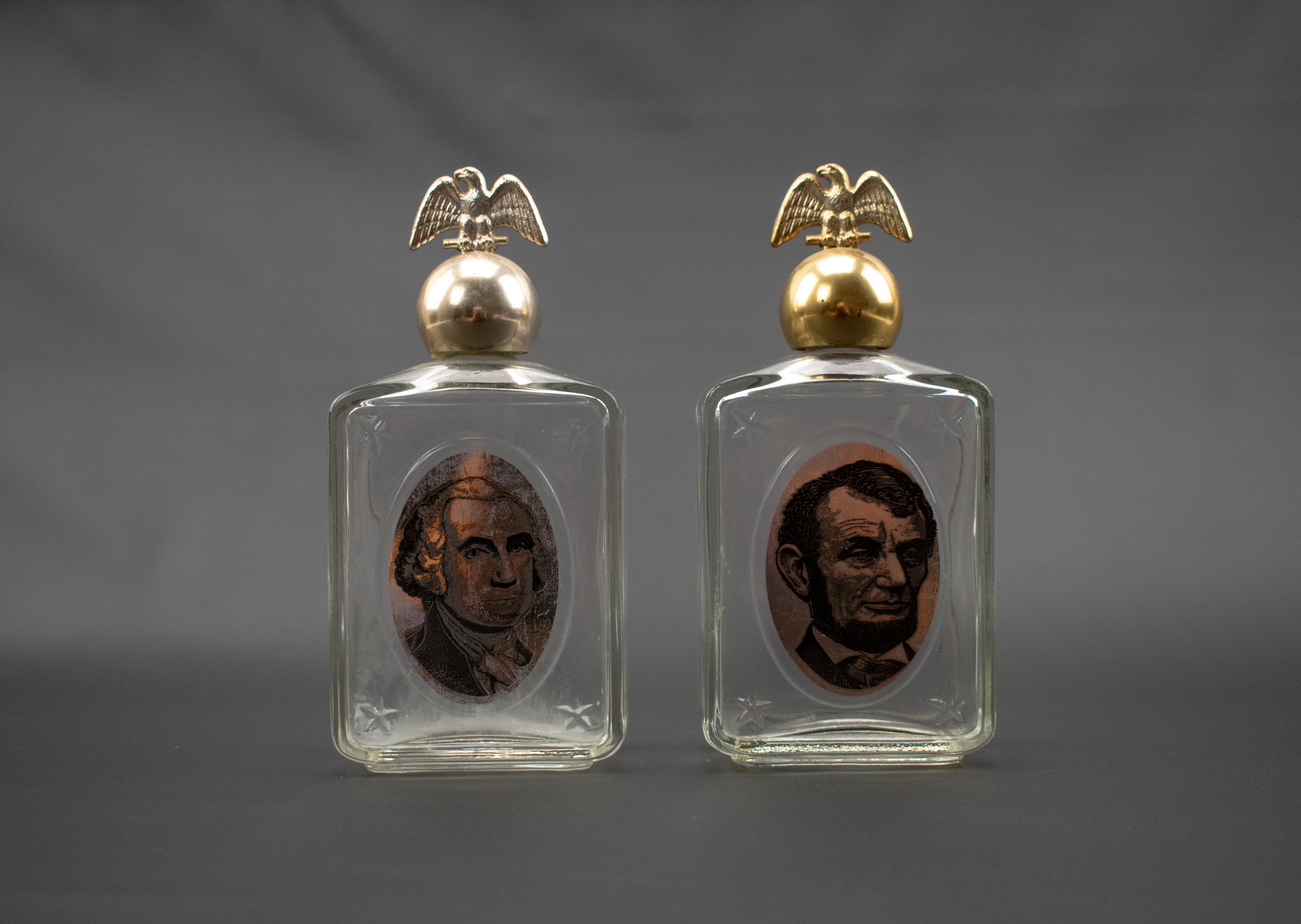 Vintage Abraham Lincoln & George Washington Empty Avon 8 Bottles