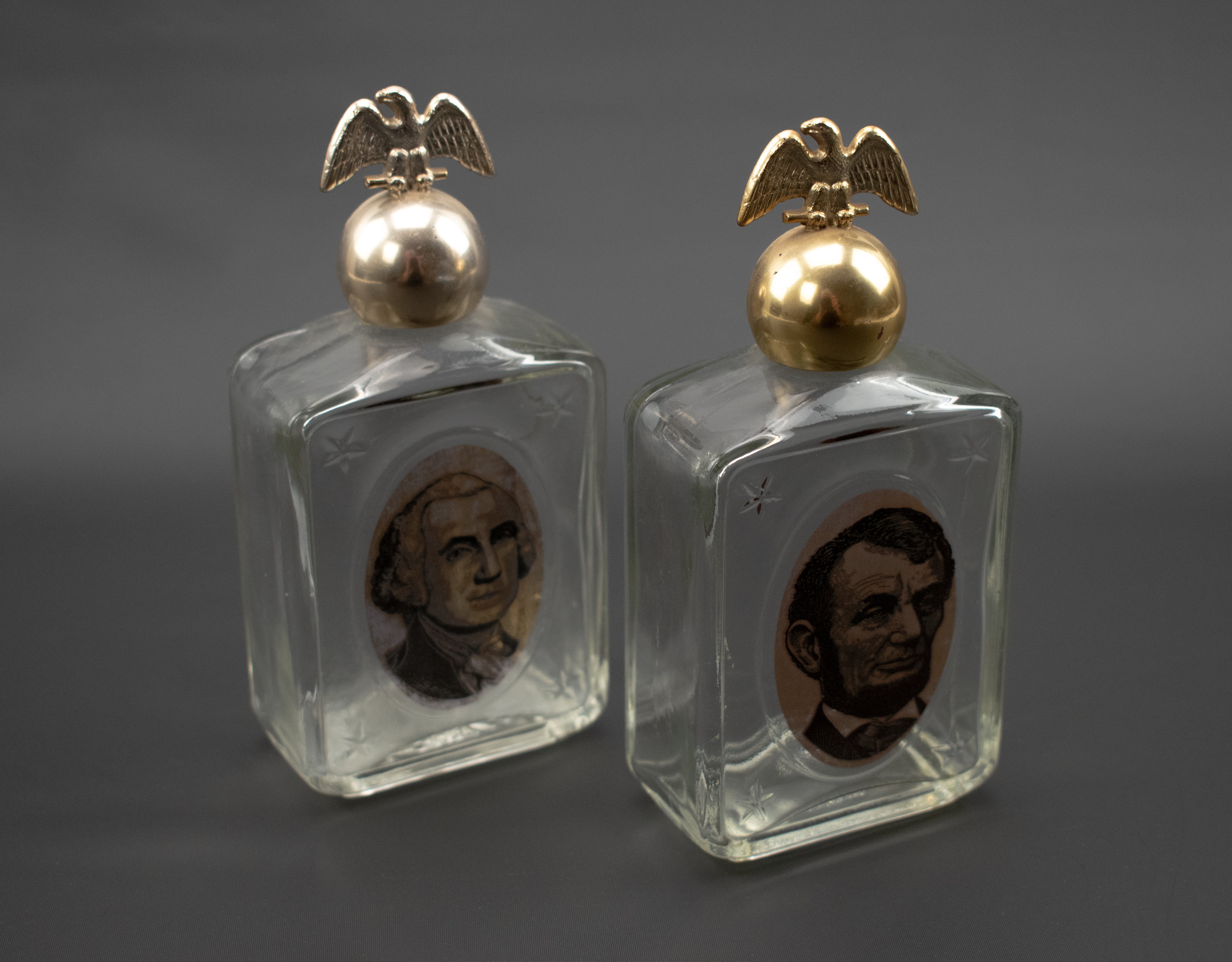 Vintage Abraham Lincoln & George Washington Empty Avon 8 Bottles