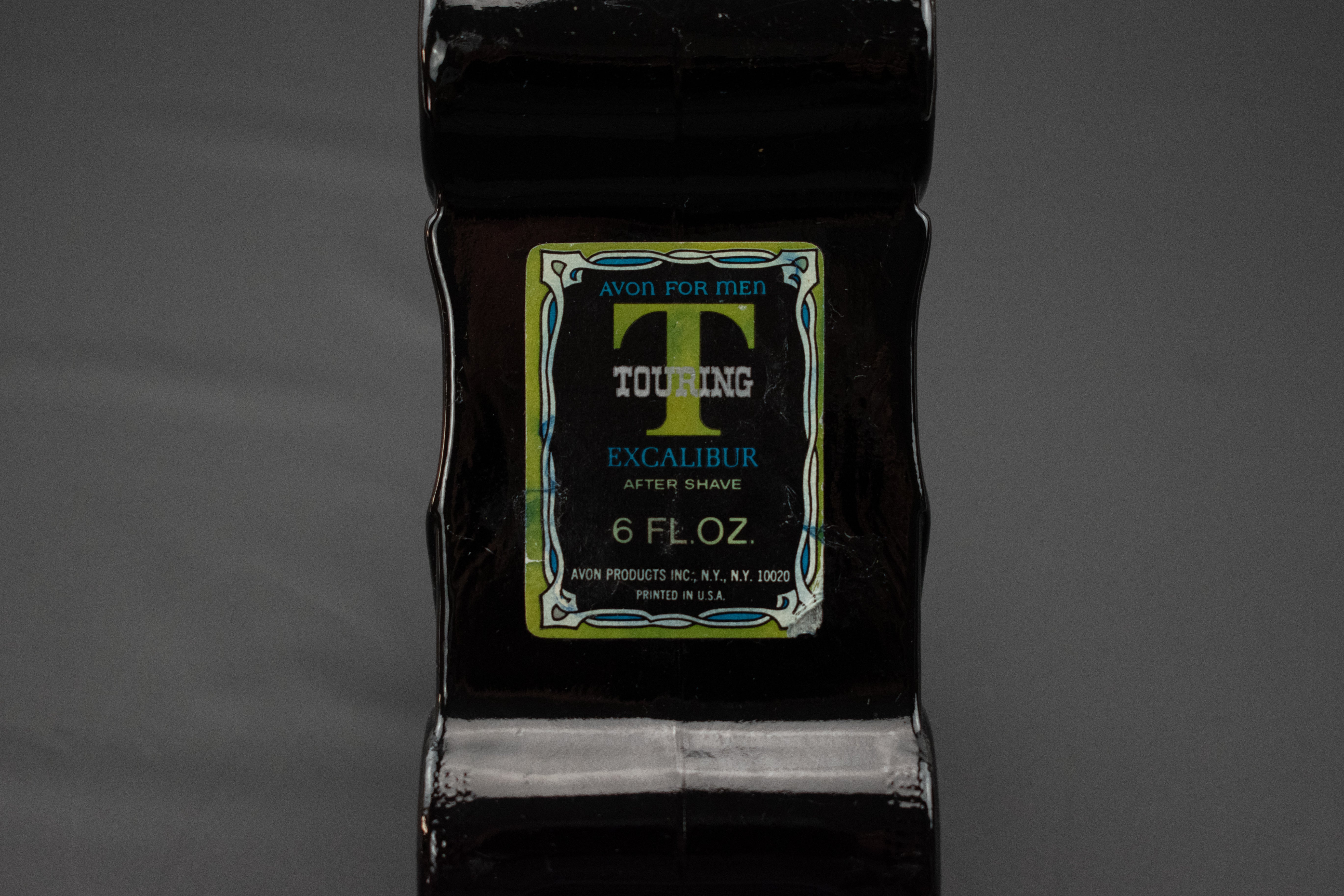 Avon for men Touring Excalibur After Shave 6Fl. OZ Black vintage car used empty