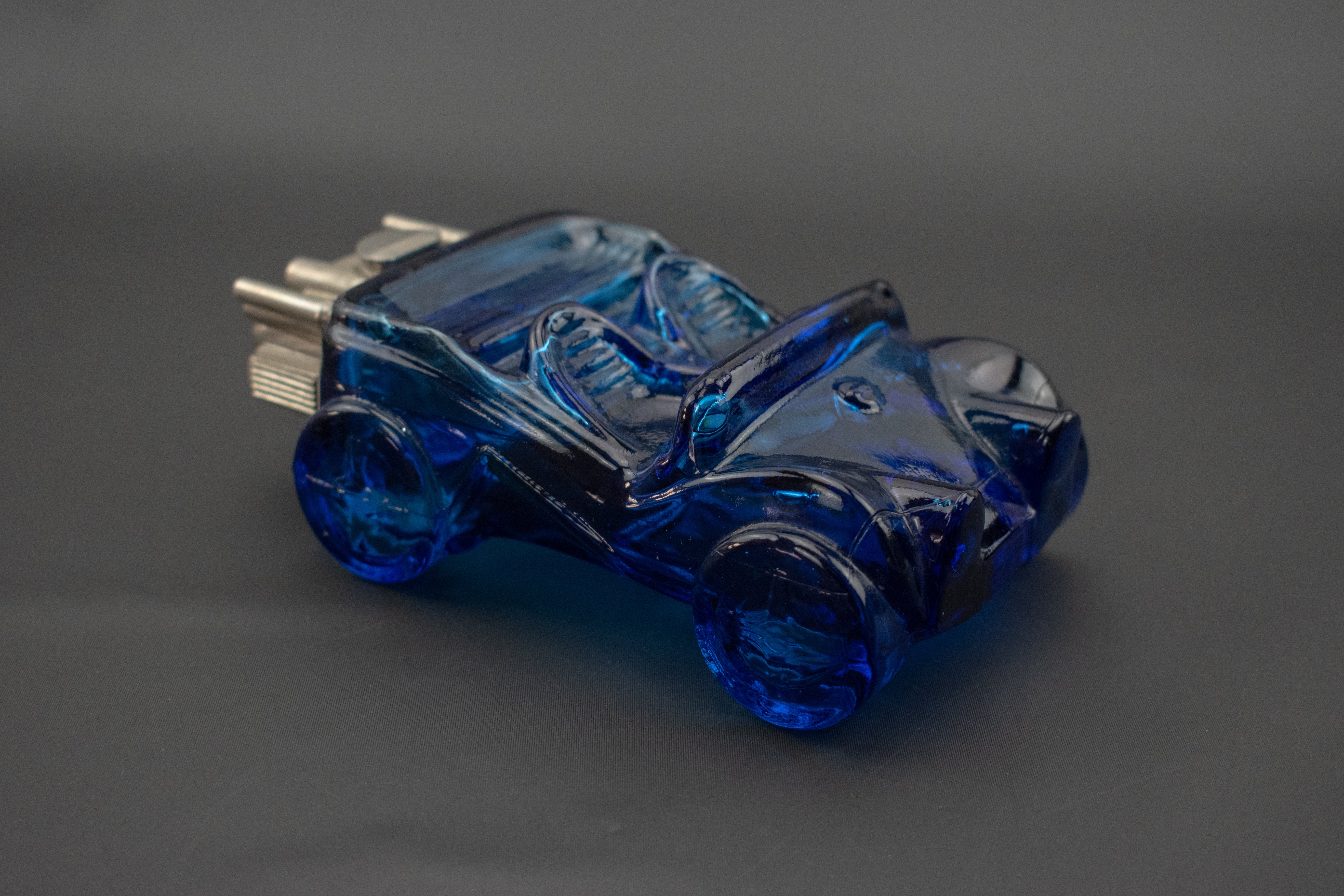 Vintage Cobalt Blue Glass Avon Dune Buggy Car After Shave Decanter Bottle Used