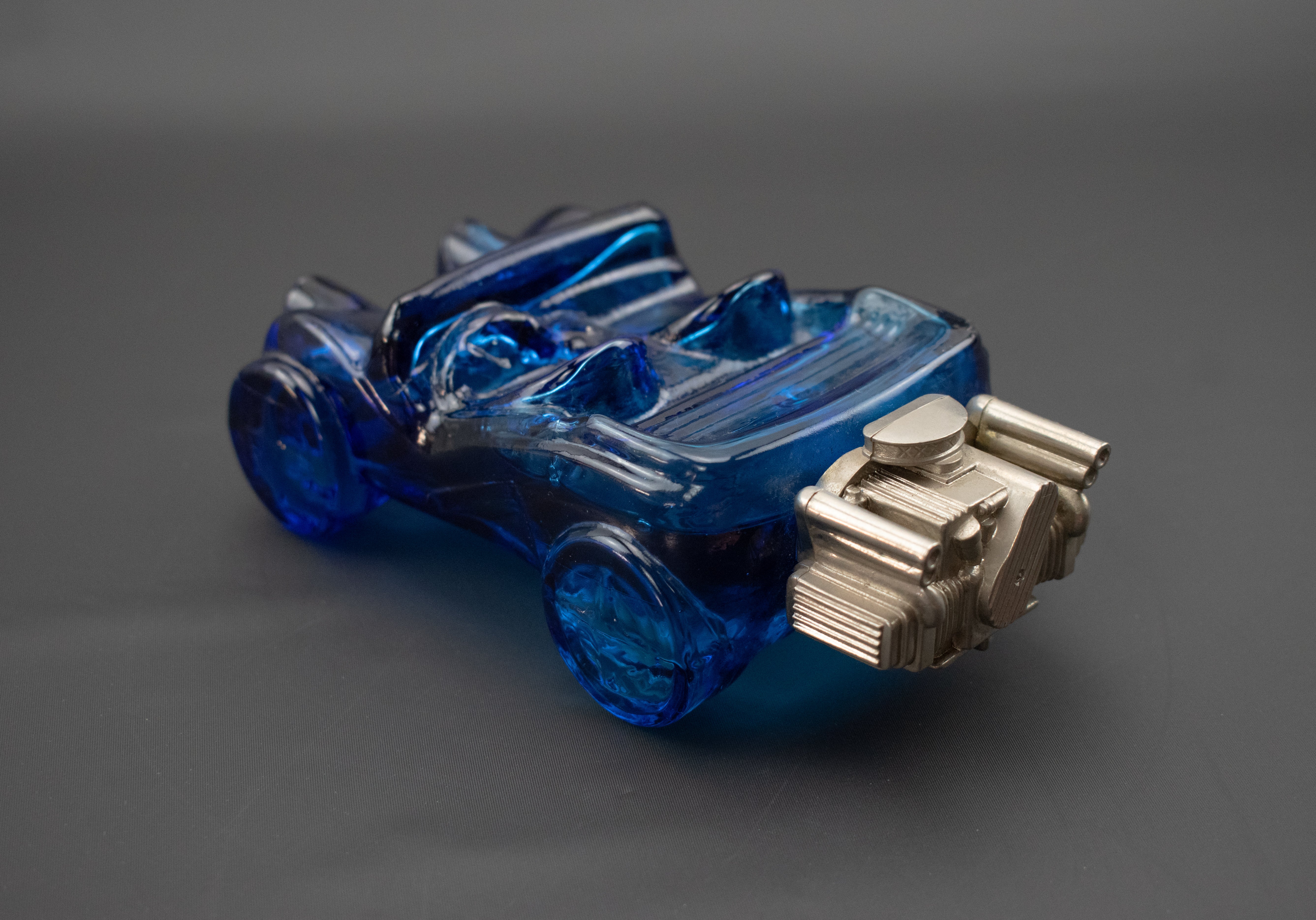 Vintage Cobalt Blue Glass Avon Dune Buggy Car After Shave Decanter Bottle Used