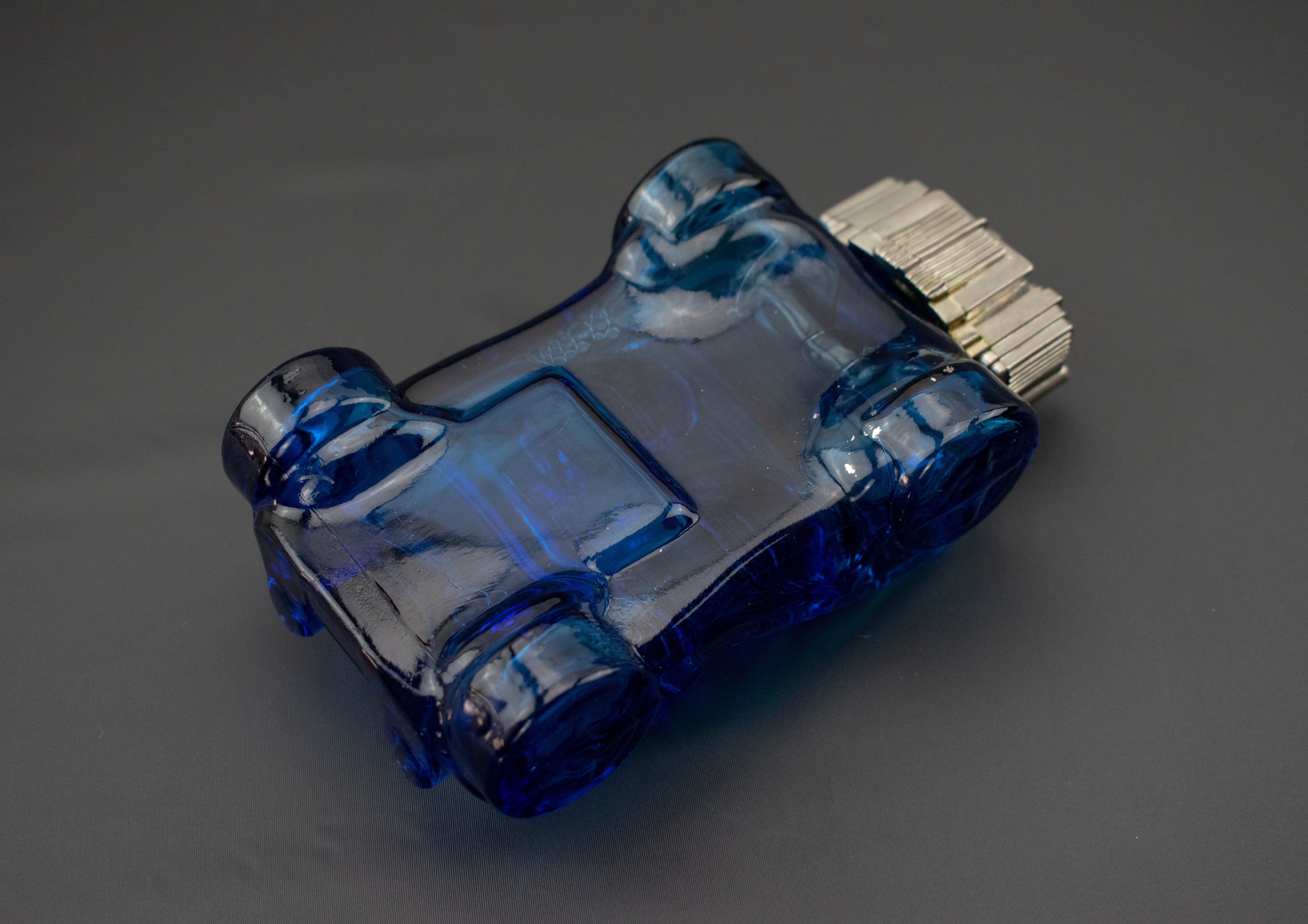 Vintage Cobalt Blue Glass Avon Dune Buggy Car After Shave Decanter Bottle Used