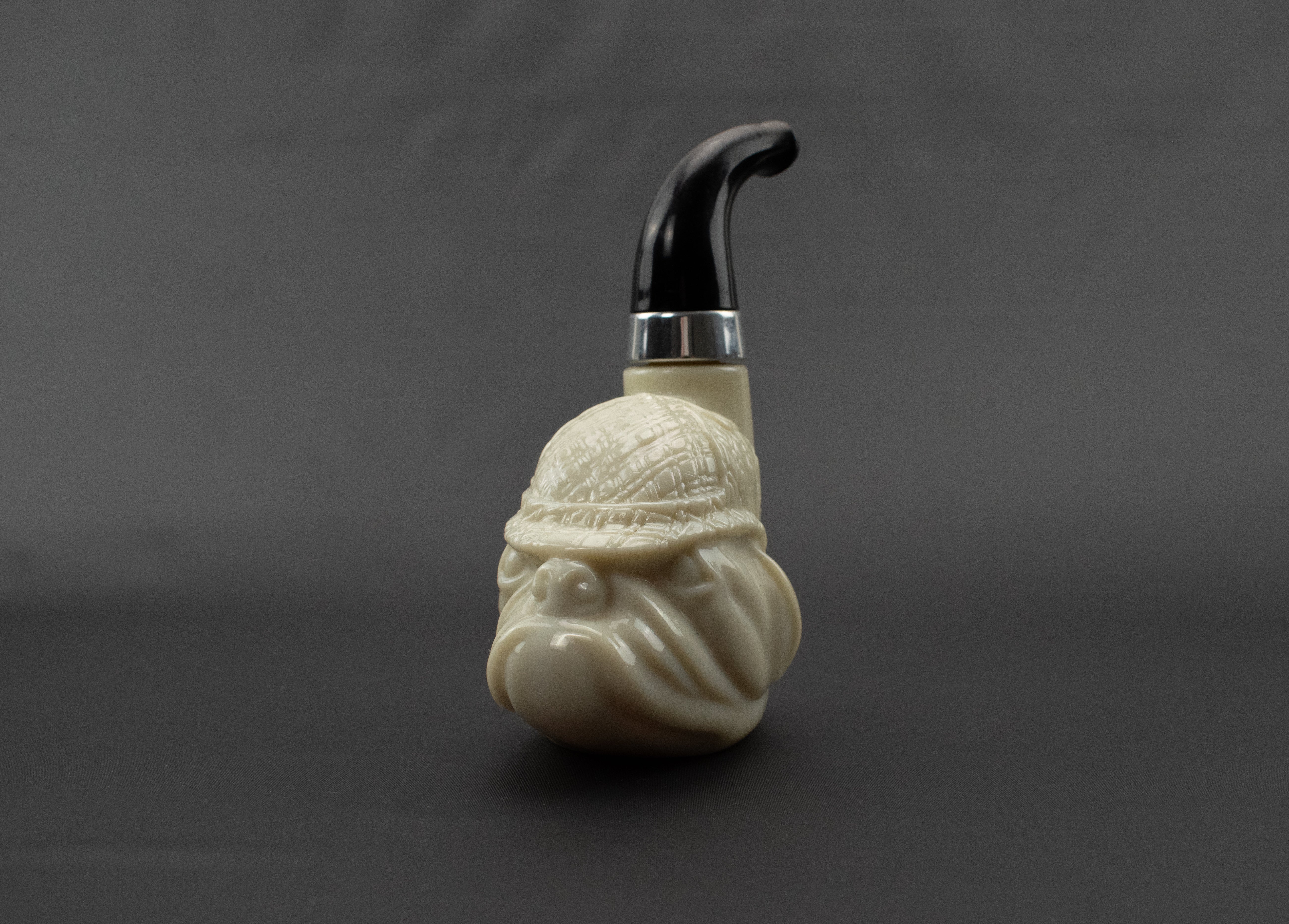 Glass Avon French Bull Dog Pipe Bottle Vintage