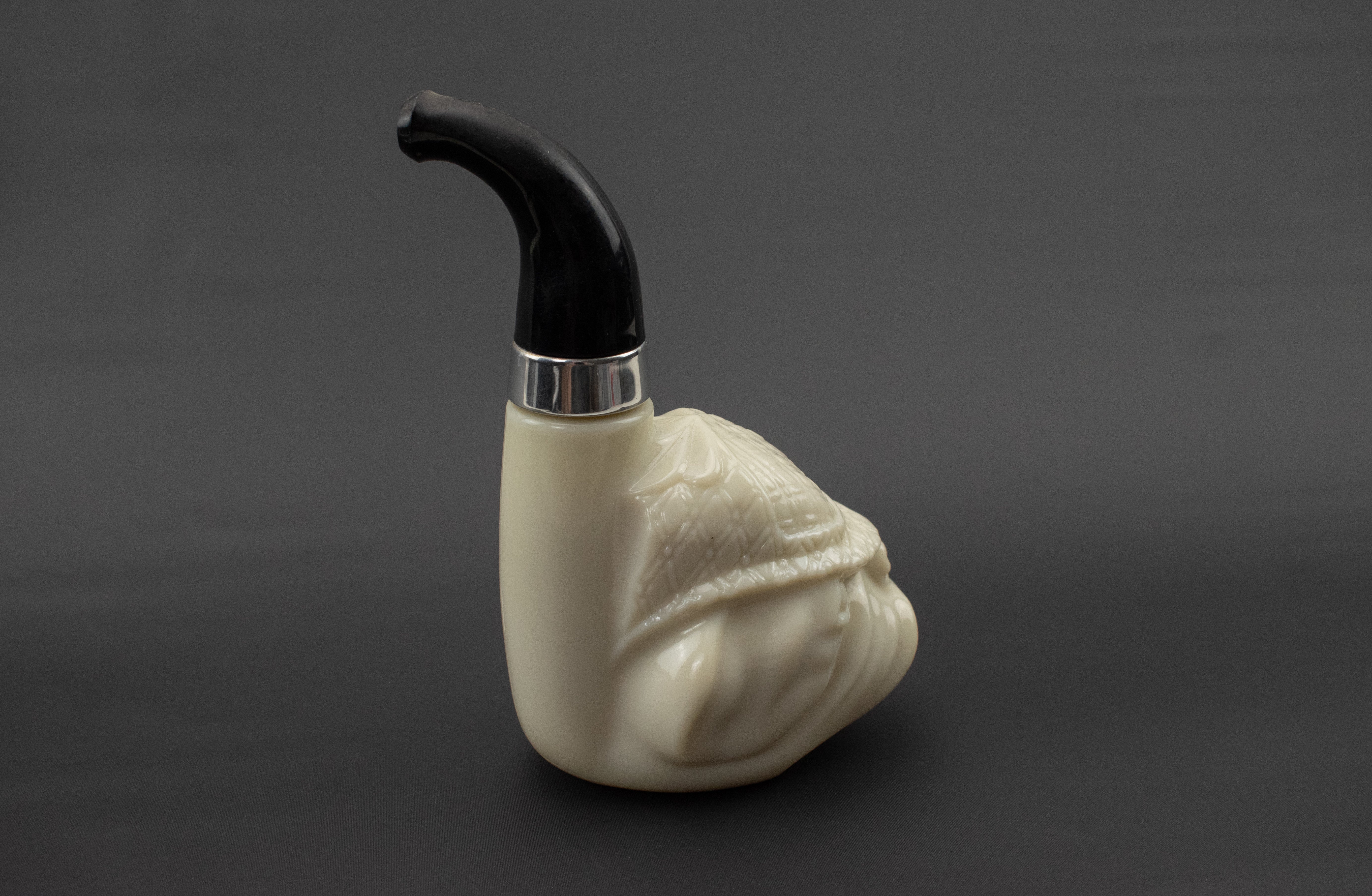 Glass Avon French Bull Dog Pipe Bottle Vintage