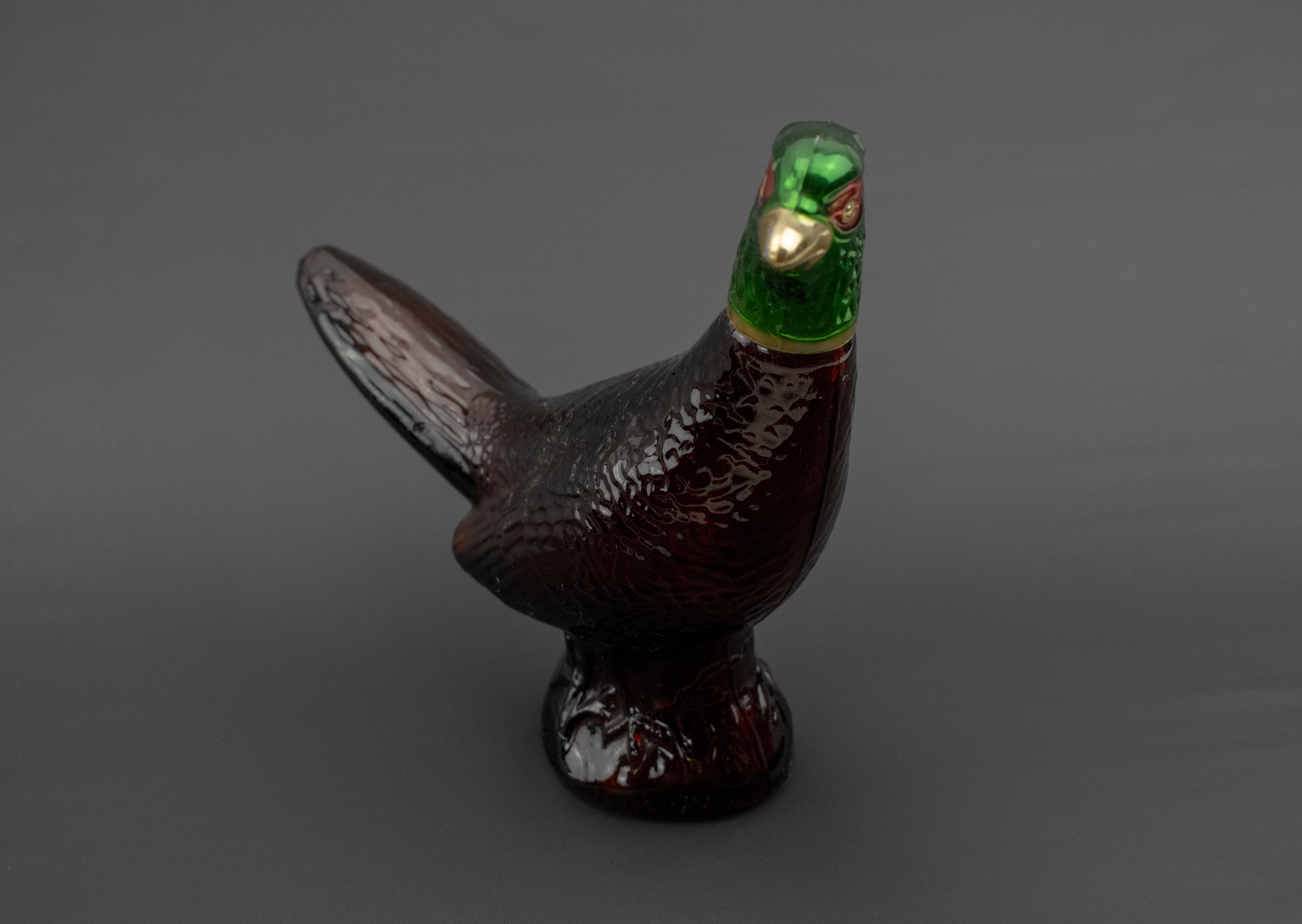 Vtg Avon "Leather" / "Green-Headed Pheasant" Aftershave Bottle / 6 1/4" H Empty