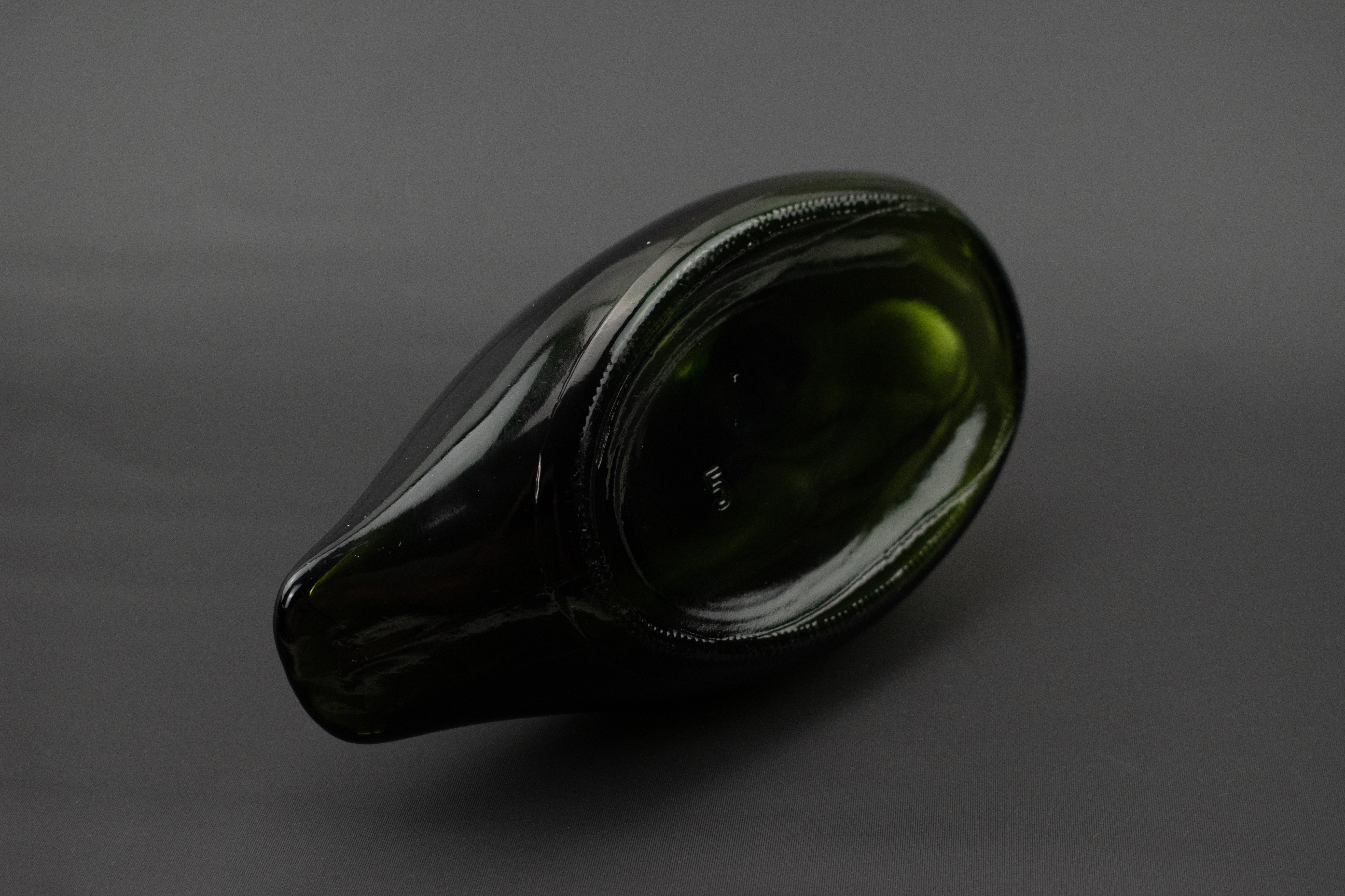 Avon Bottle Glass Duck Bottle Vintage Silver & Green