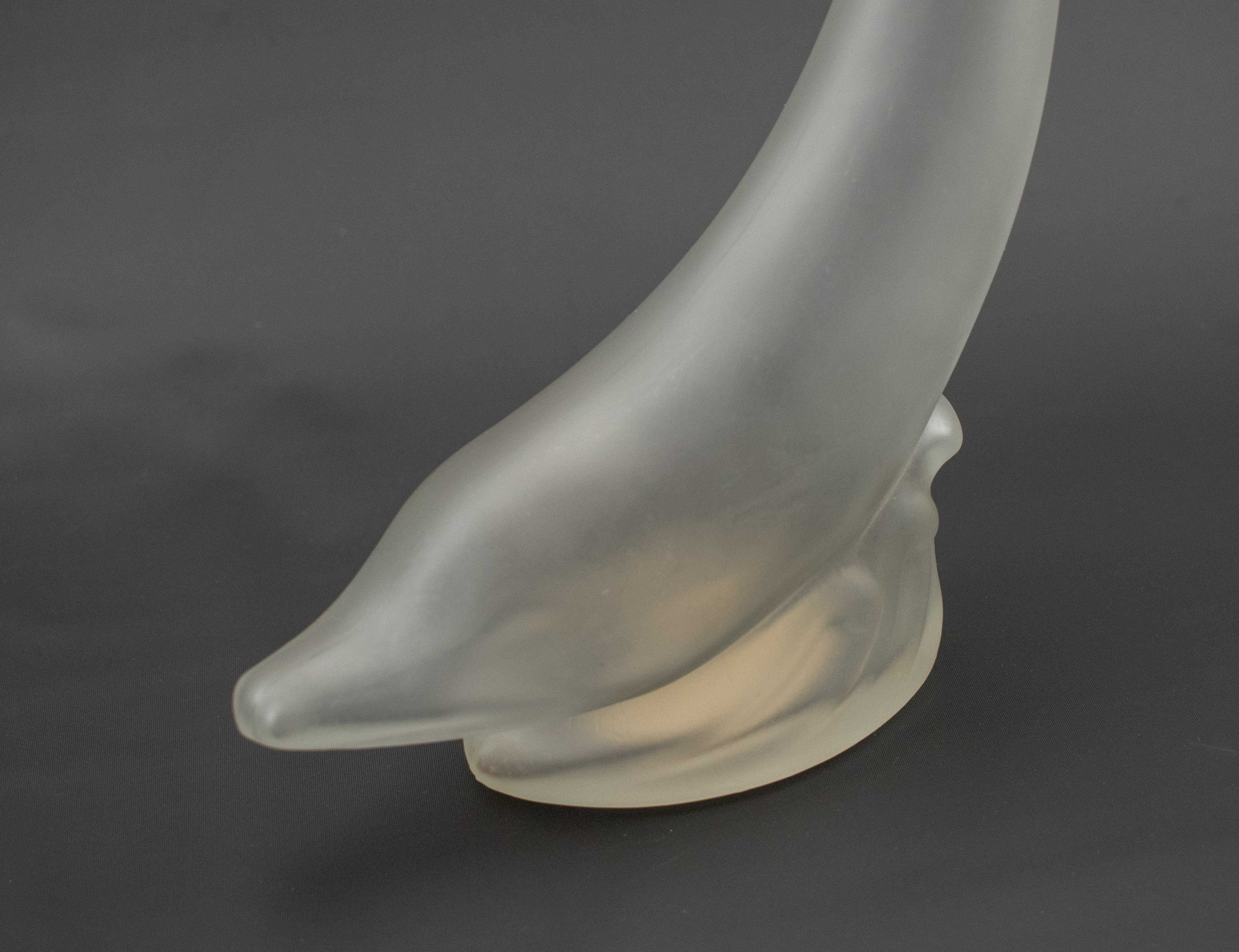 Vintage Avon Diving Dolphin Frosted Glass Bottle 10" tall