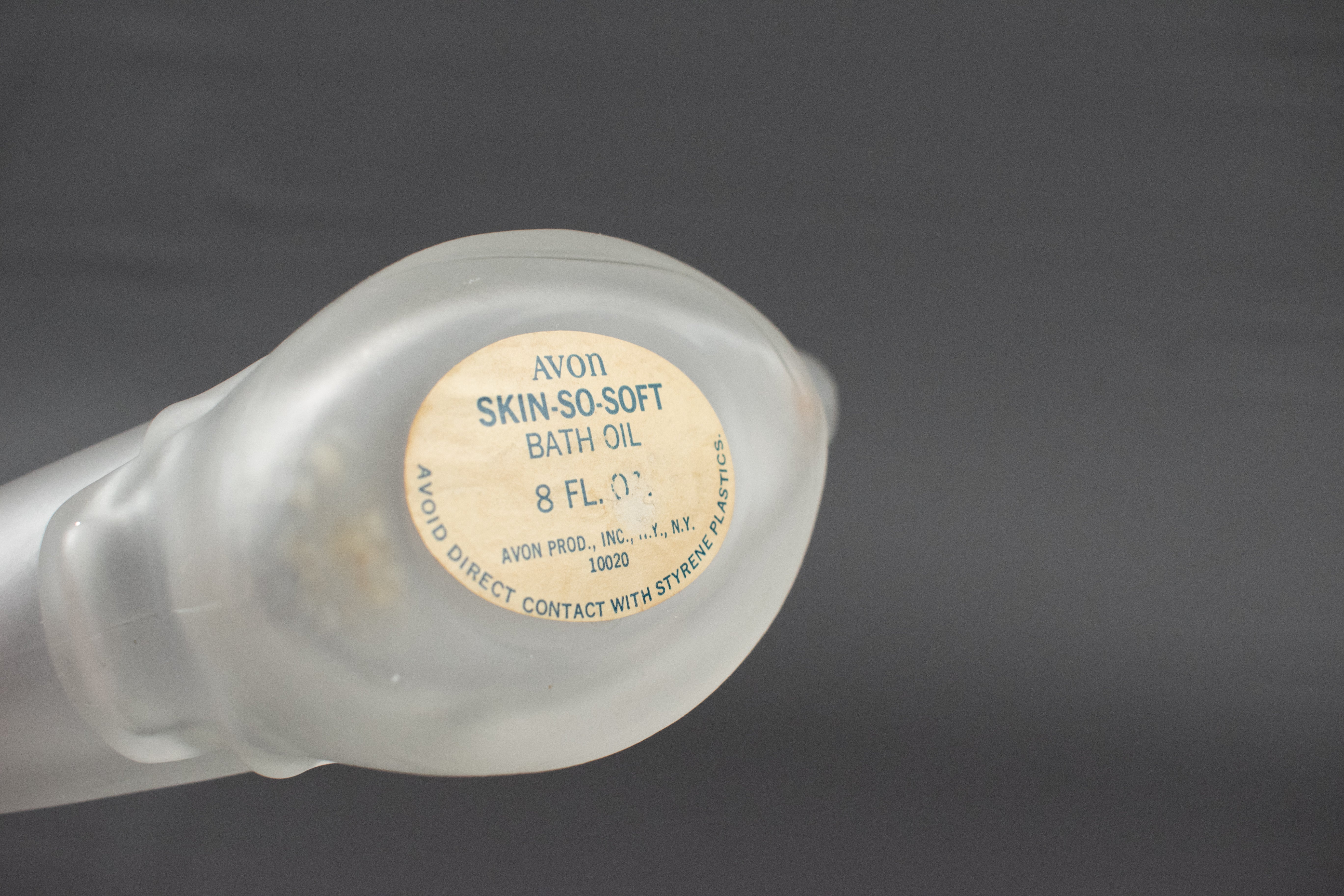Vintage Avon Diving Dolphin Frosted Glass Bottle 10" tall