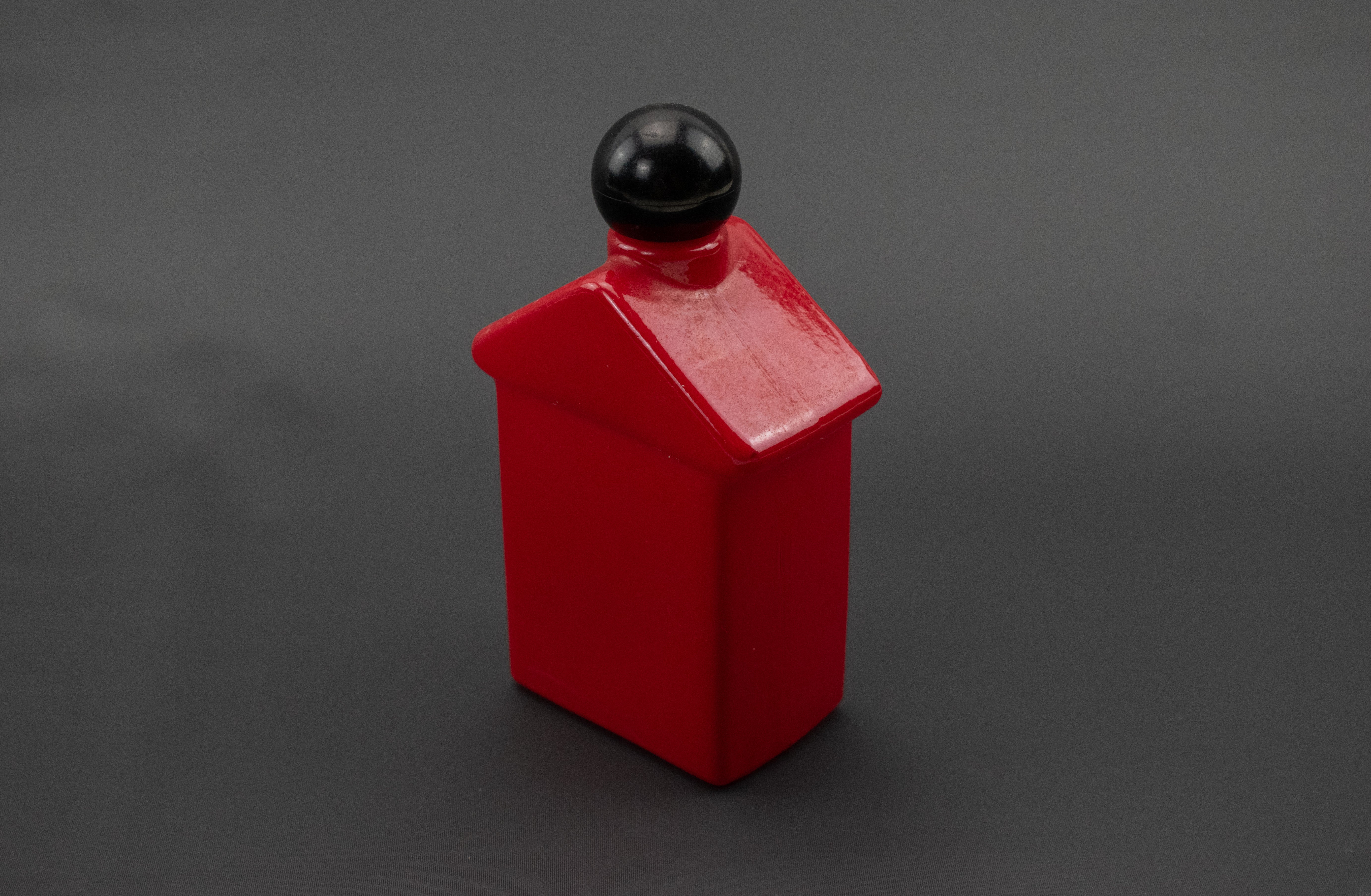 Avon Fire Alarm Bottle Red Glass Bottle Used