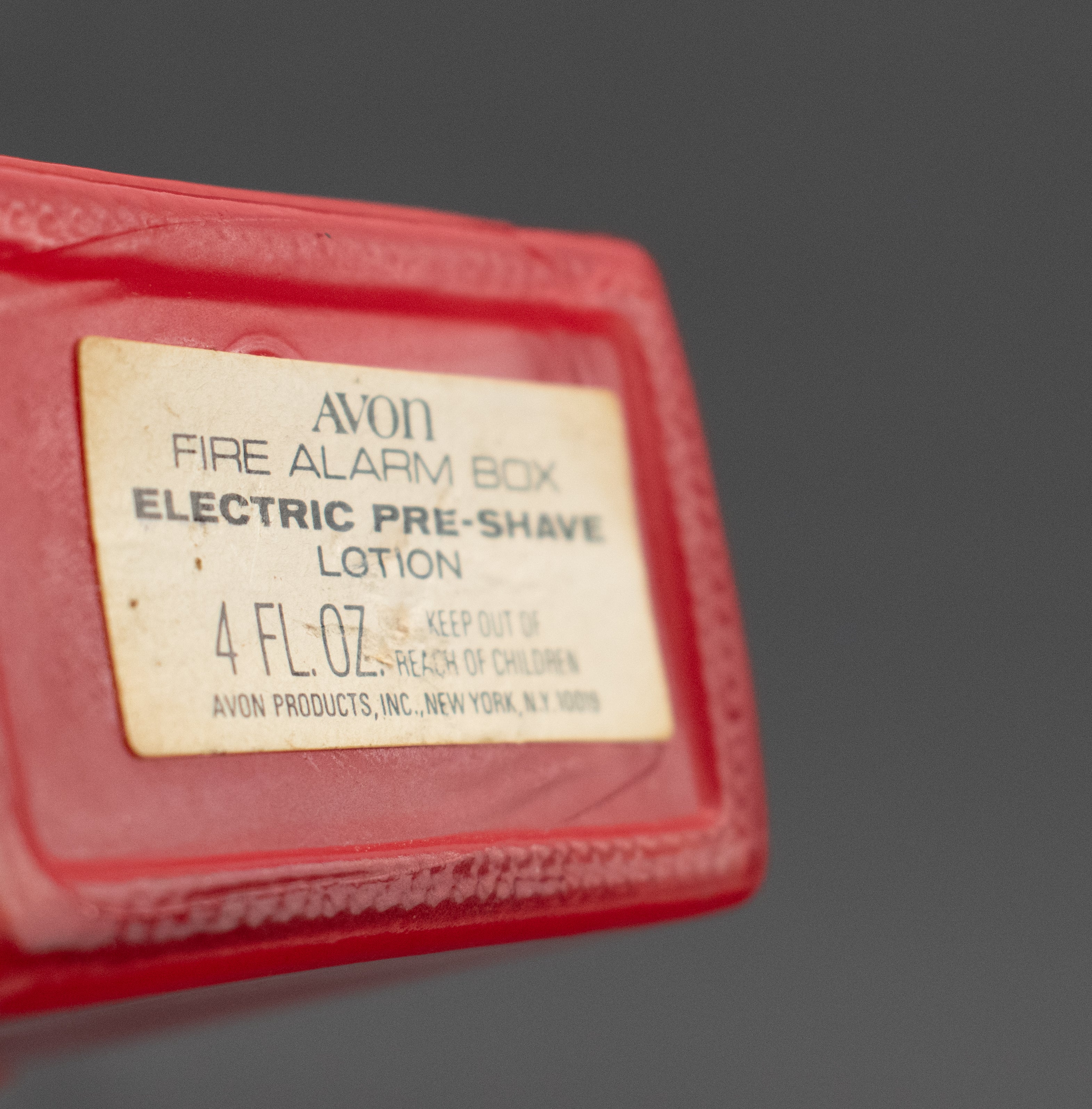 Avon Fire Alarm Bottle Red Glass Bottle Used