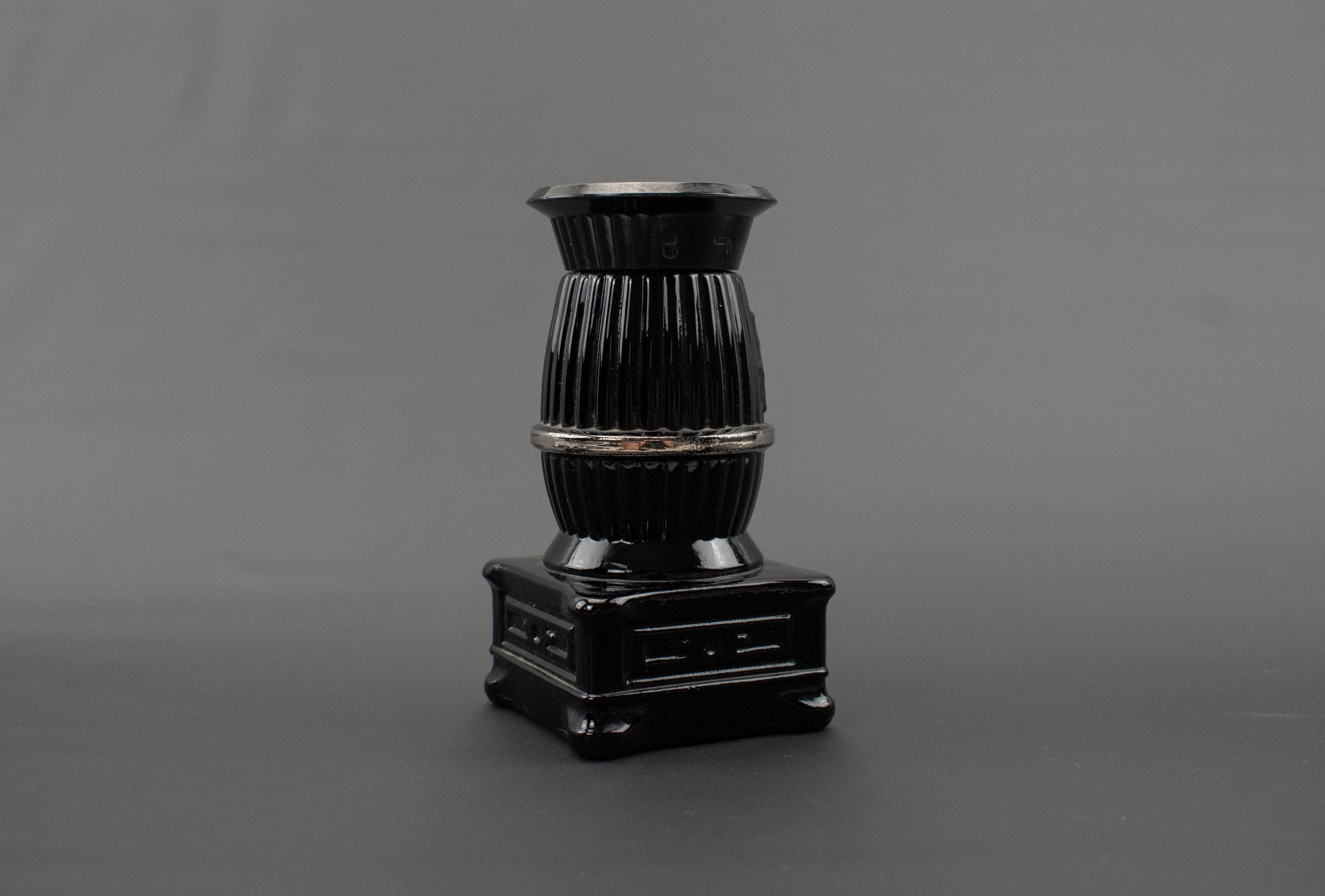 Vintage Avon Bottle Black Glass Pot Bellied Stove Bottle