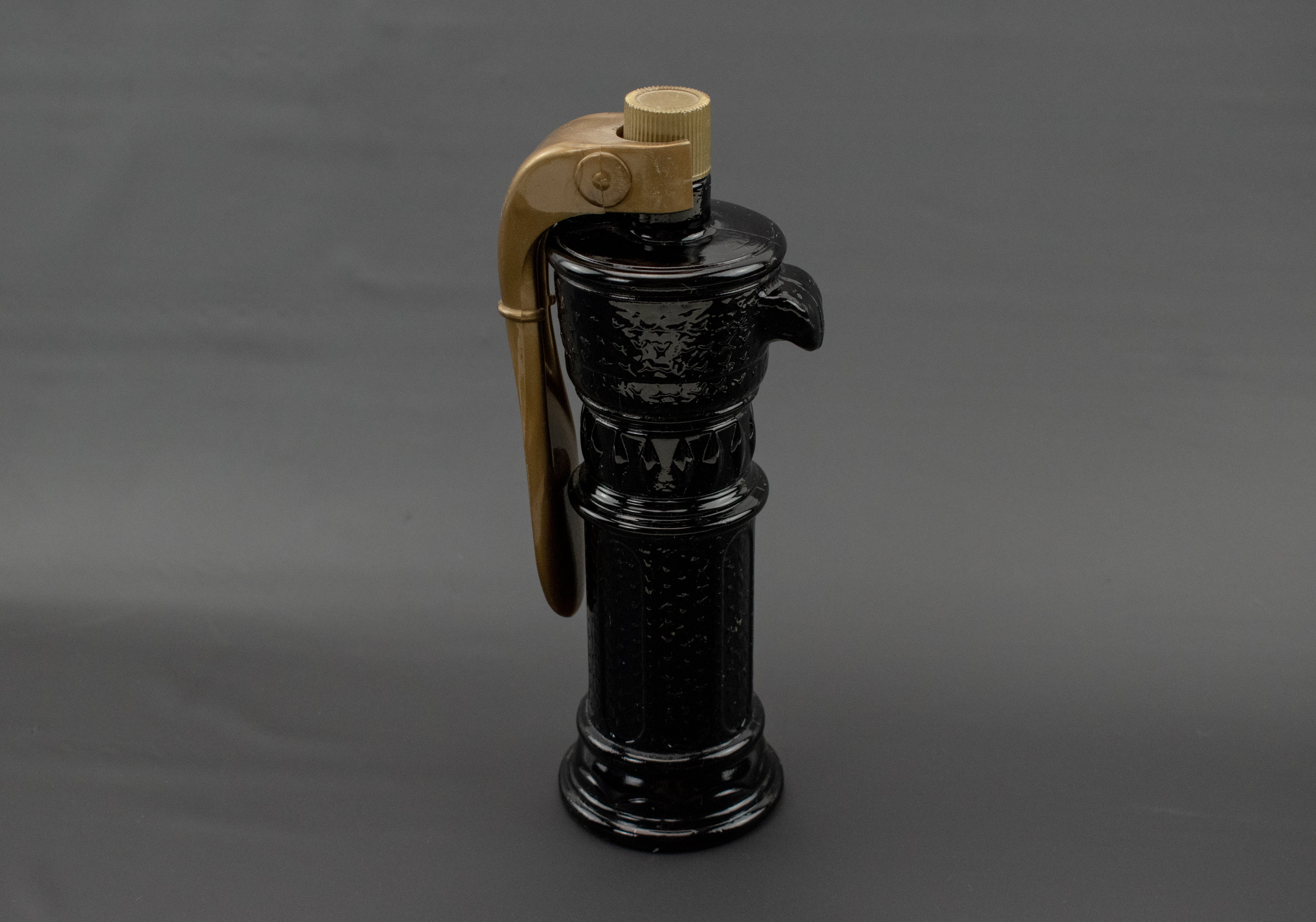 AVON Decanter TOWN PUMP Black Glass Bottle Vintage Pump (1968)