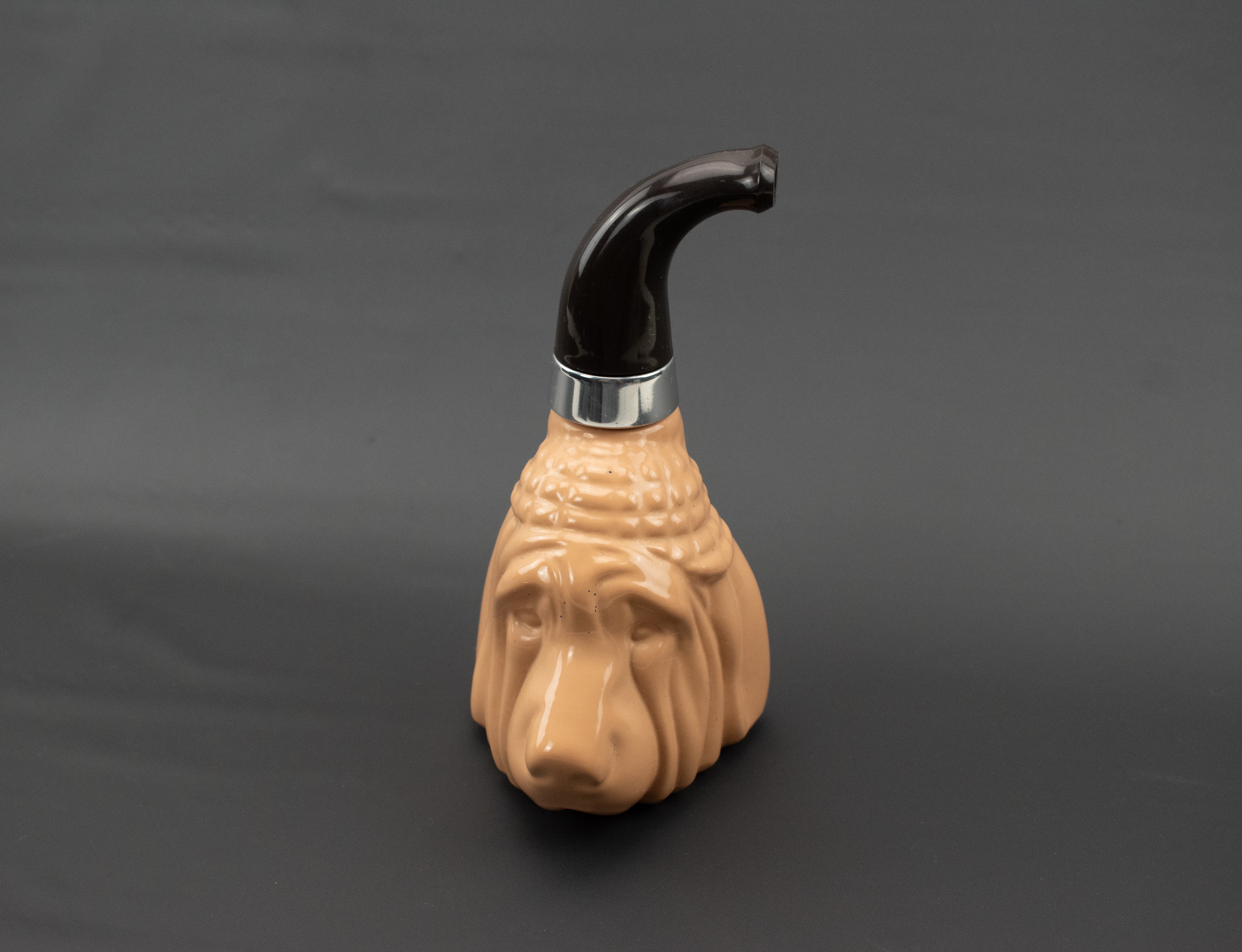 Avon Bottle Used Dog Pipe Glass Decanter Brown Bloodhound Dog
