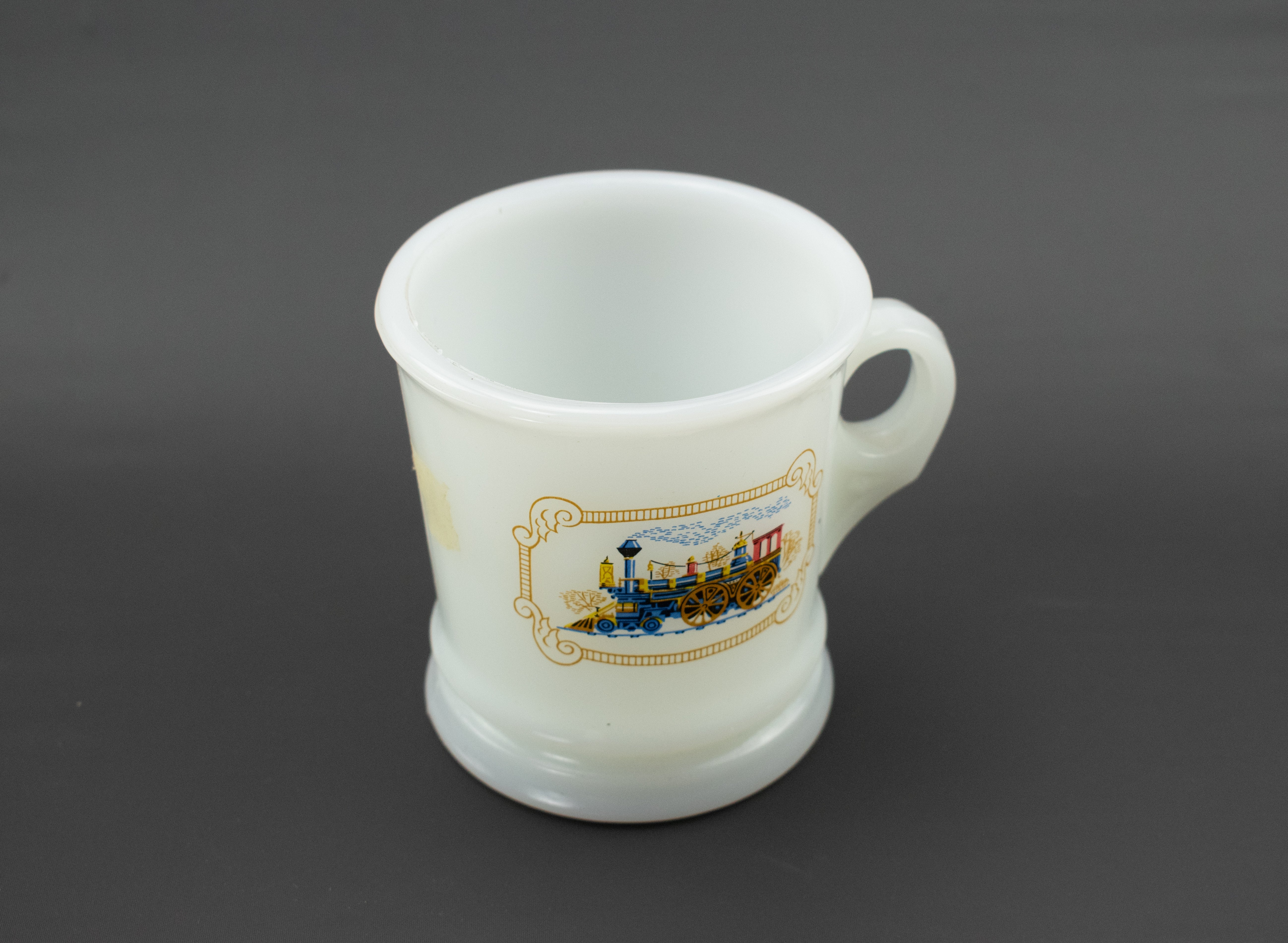 Avon Bottle White Shaving Steam Engine Cup and Decanter Used