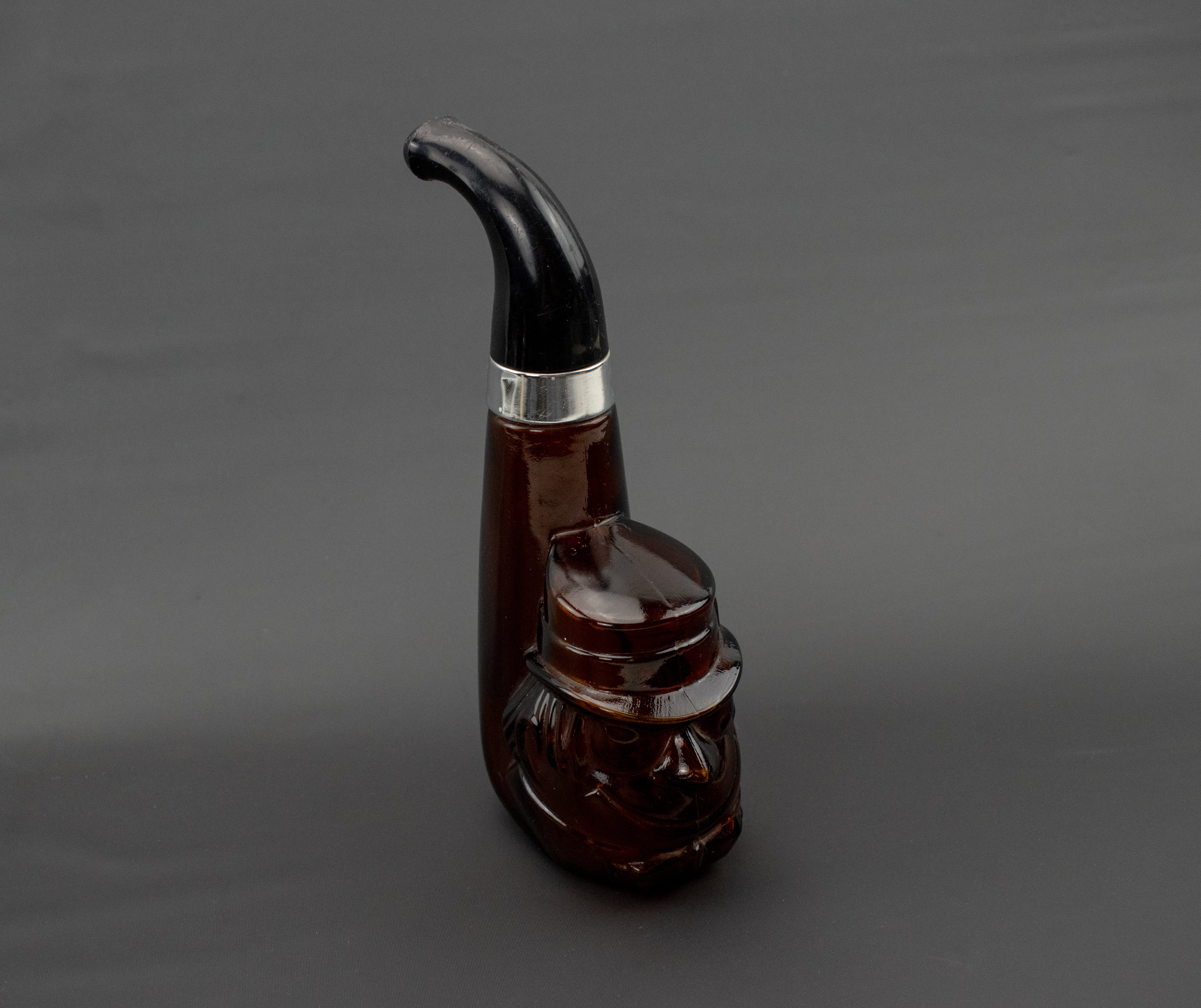 Avon Bottle Smoking Pipe Used Amber Glass Leprechaun Pipe Decanter