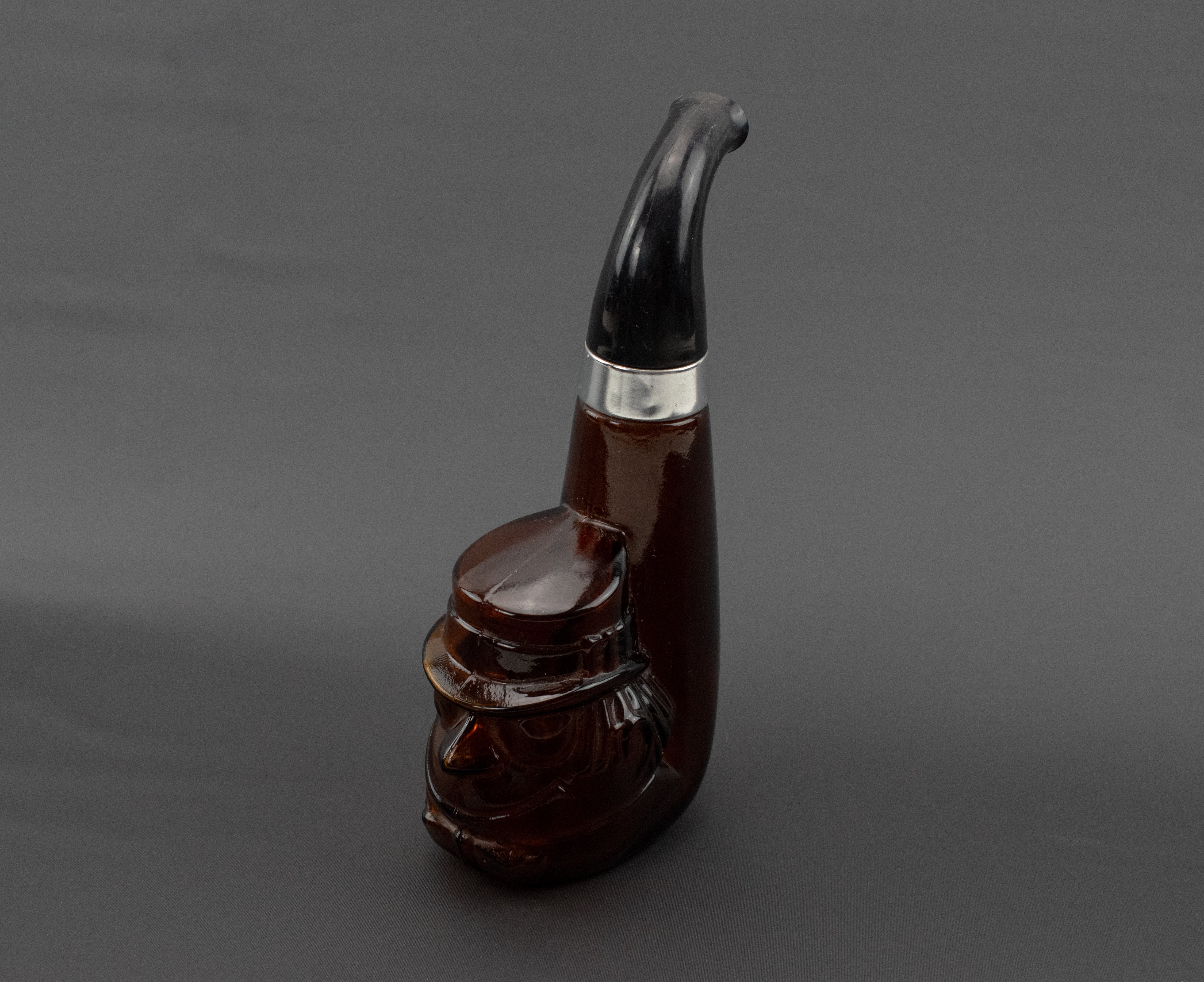 Avon Bottle Smoking Pipe Used Amber Glass Leprechaun Pipe Decanter