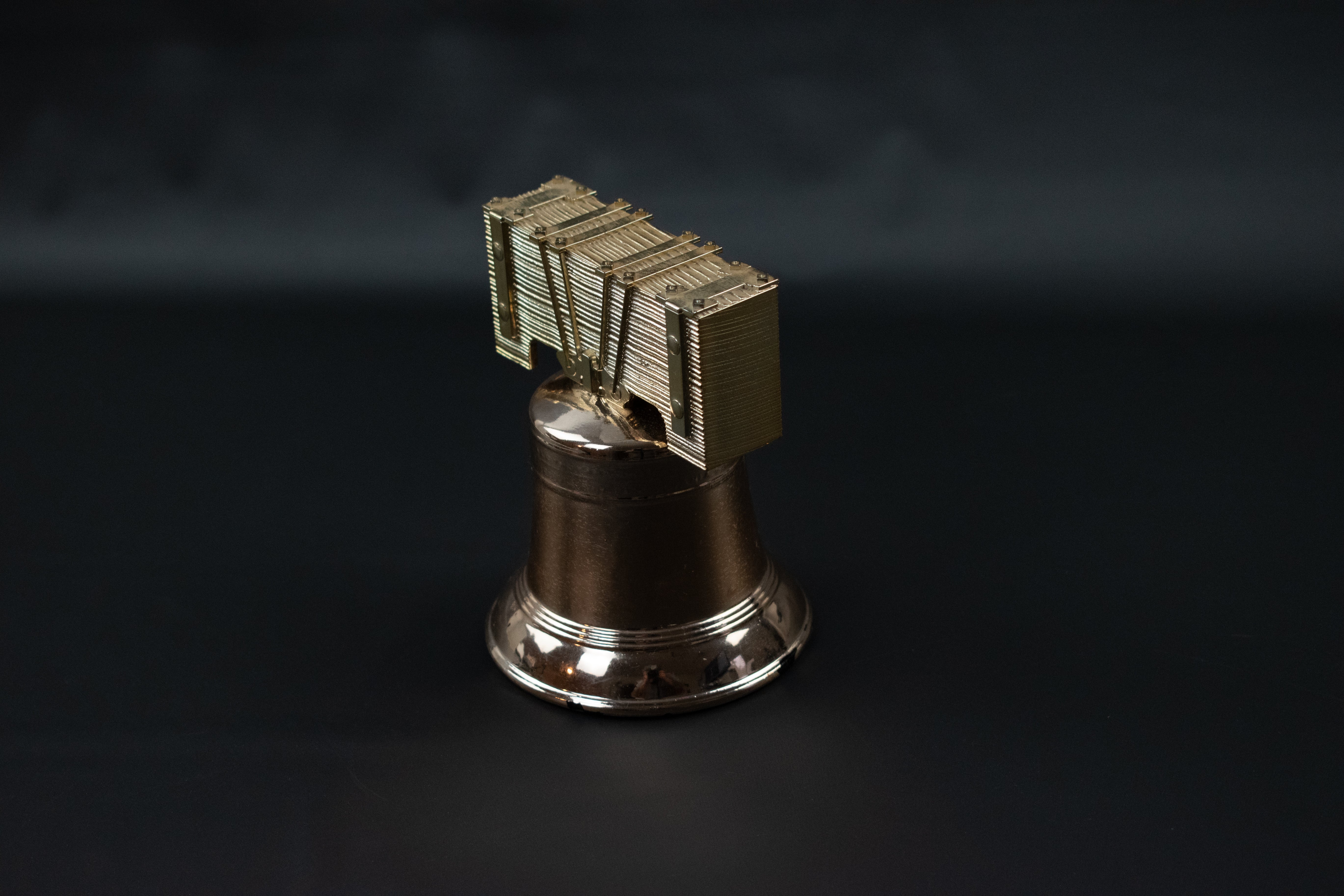 Avon Bottle Gold Liberty Bell Decanter Used