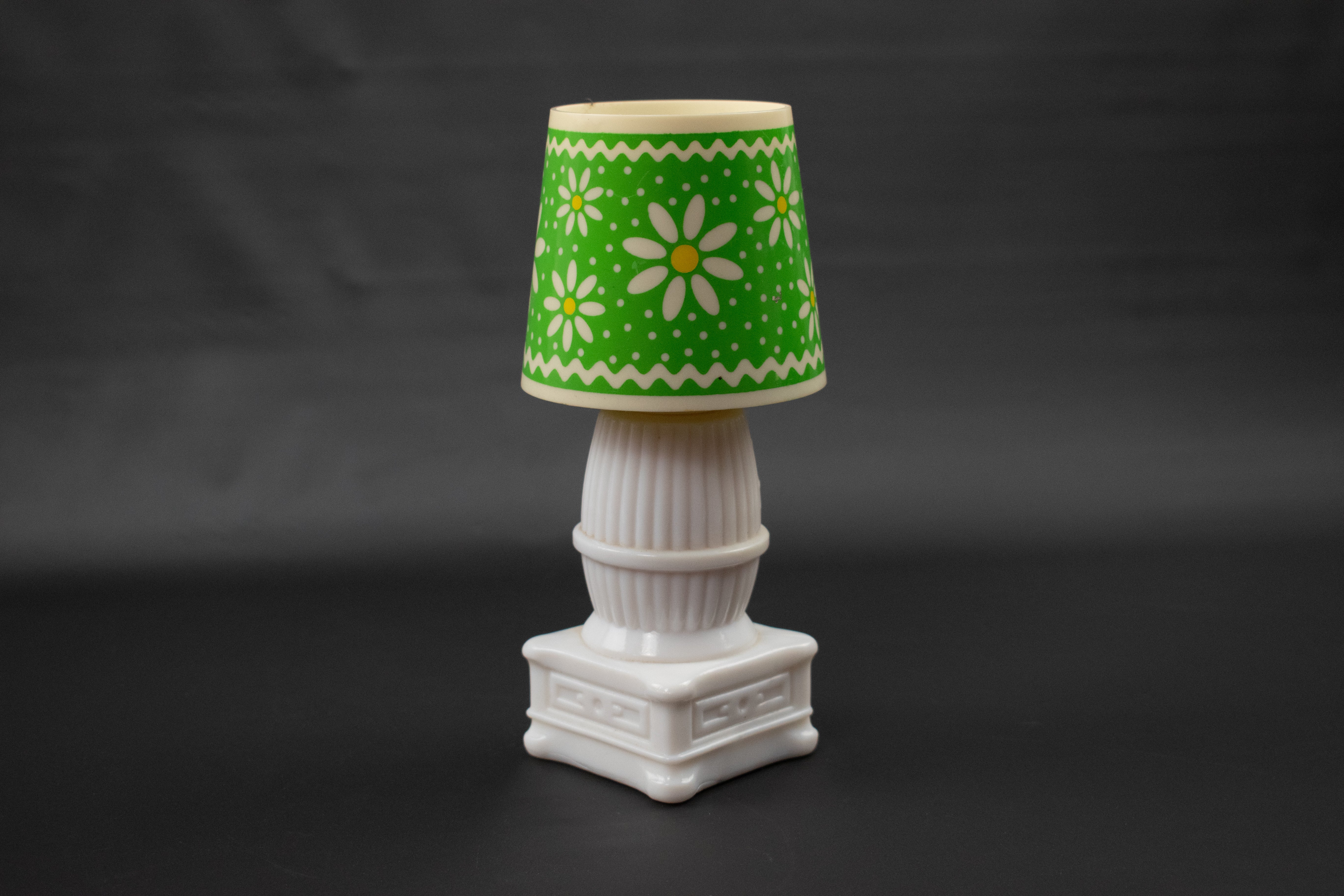 Avon Bottle Green White Glass Lamp Decanter Used