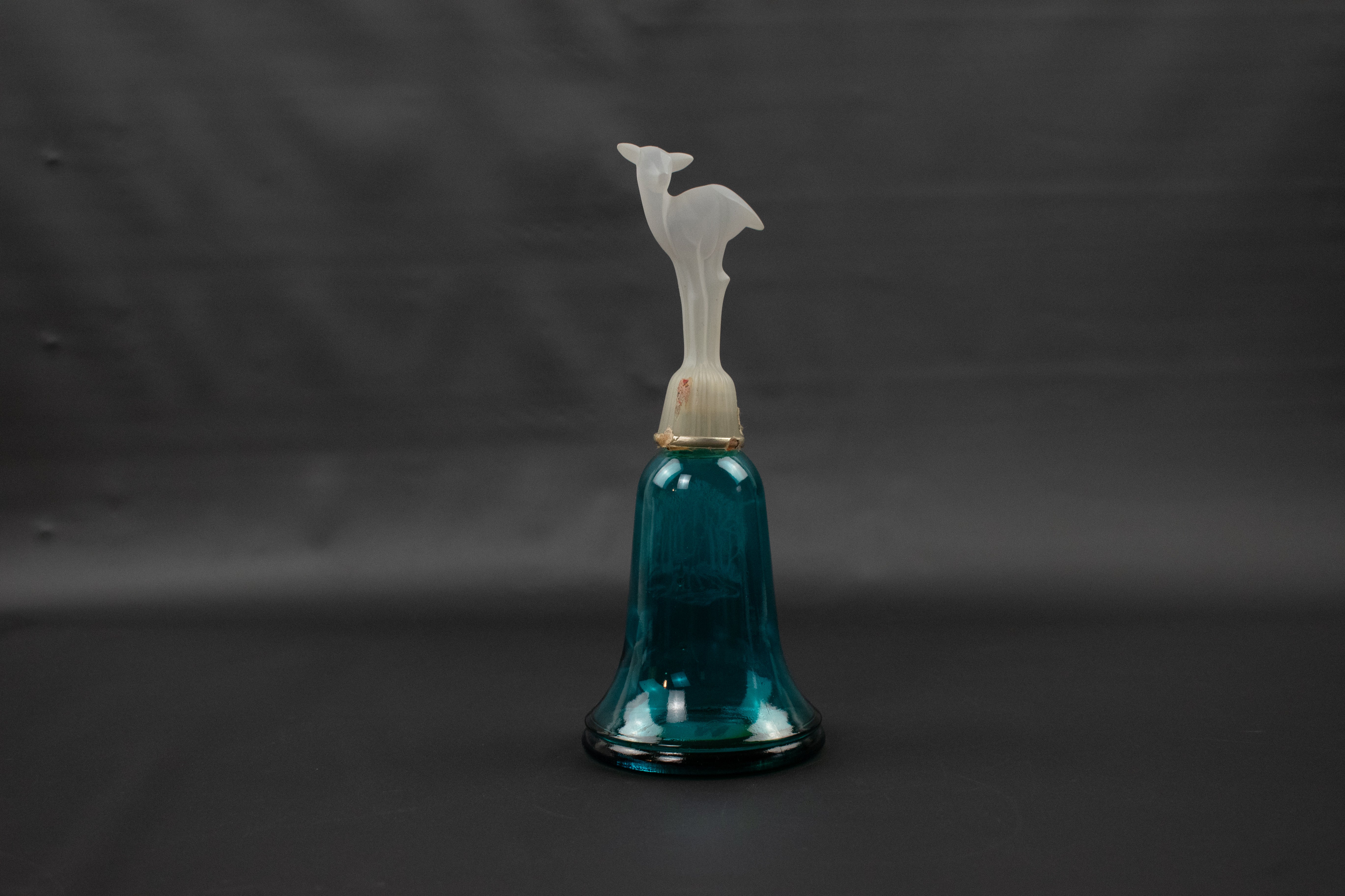 Avon Bottle Teal Bottle Glass Decanter Baby Deer Used