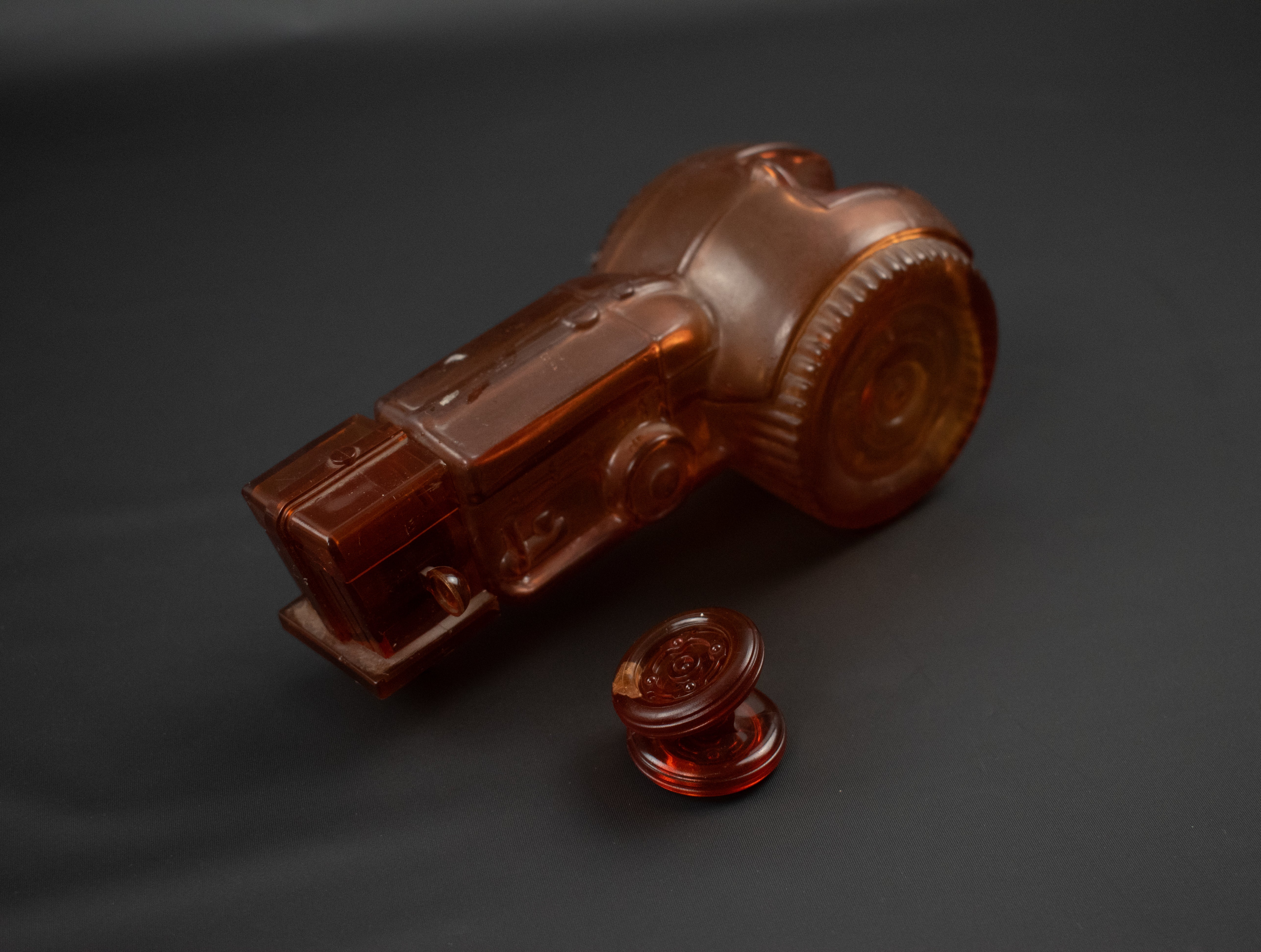 Avon After Shave bottle Orange Tractor Broke wheel used empty